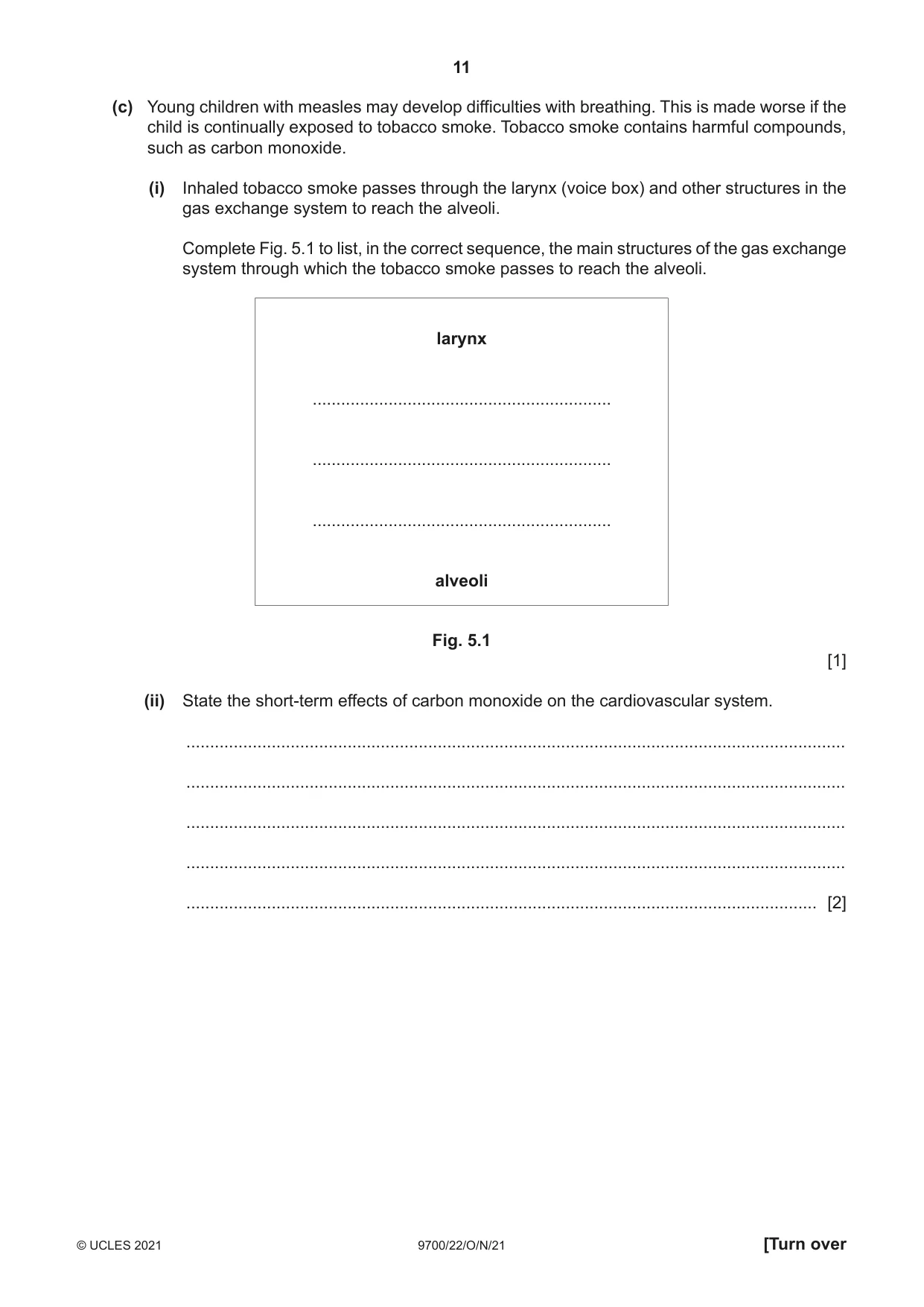 Cambridge A Level Biology 9700 2021 Oct/Nov Paper 2 · Variant 2 question paper, page 11 of 16