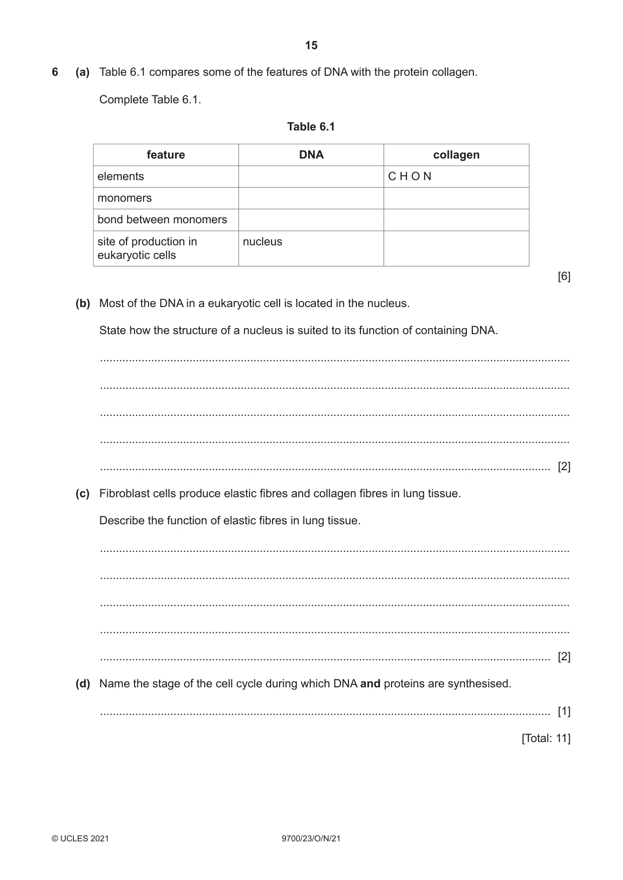 Cambridge A Level Biology 9700 2021 Oct/Nov Paper 2 · Variant 3 question paper, page 15 of 16