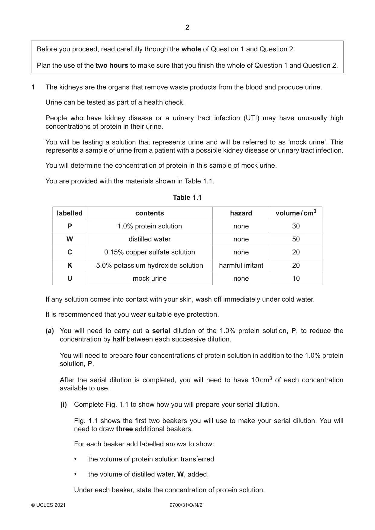 Cambridge A Level Biology 9700 2021 Oct/Nov Paper 3 · Variant 1 question paper, page 2 of 16