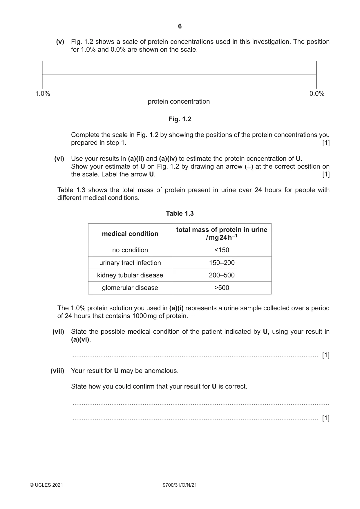 Cambridge A Level Biology 9700 2021 Oct/Nov Paper 3 · Variant 1 question paper, page 6 of 16