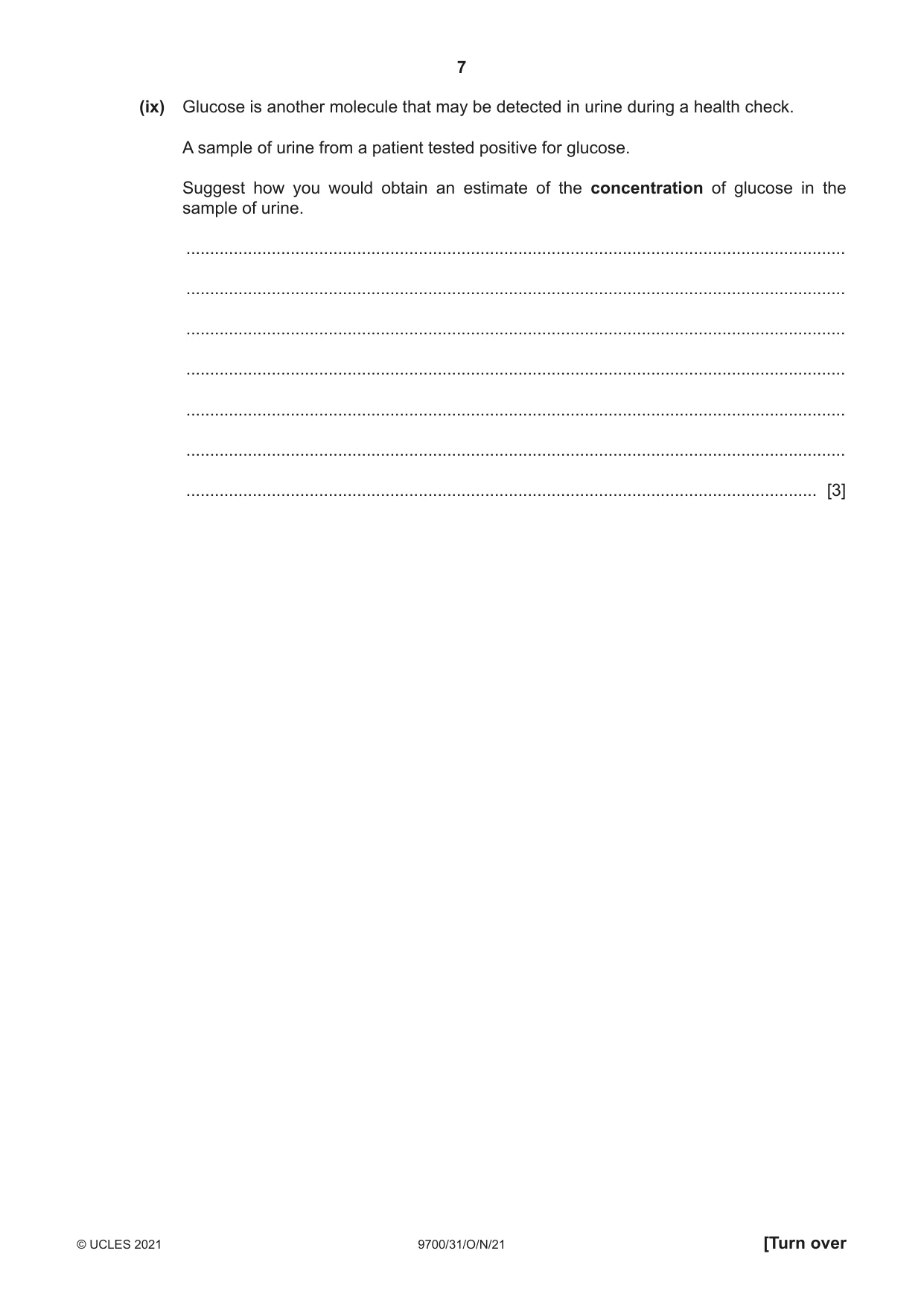 Cambridge A Level Biology 9700 2021 Oct/Nov Paper 3 · Variant 1 question paper, page 7 of 16