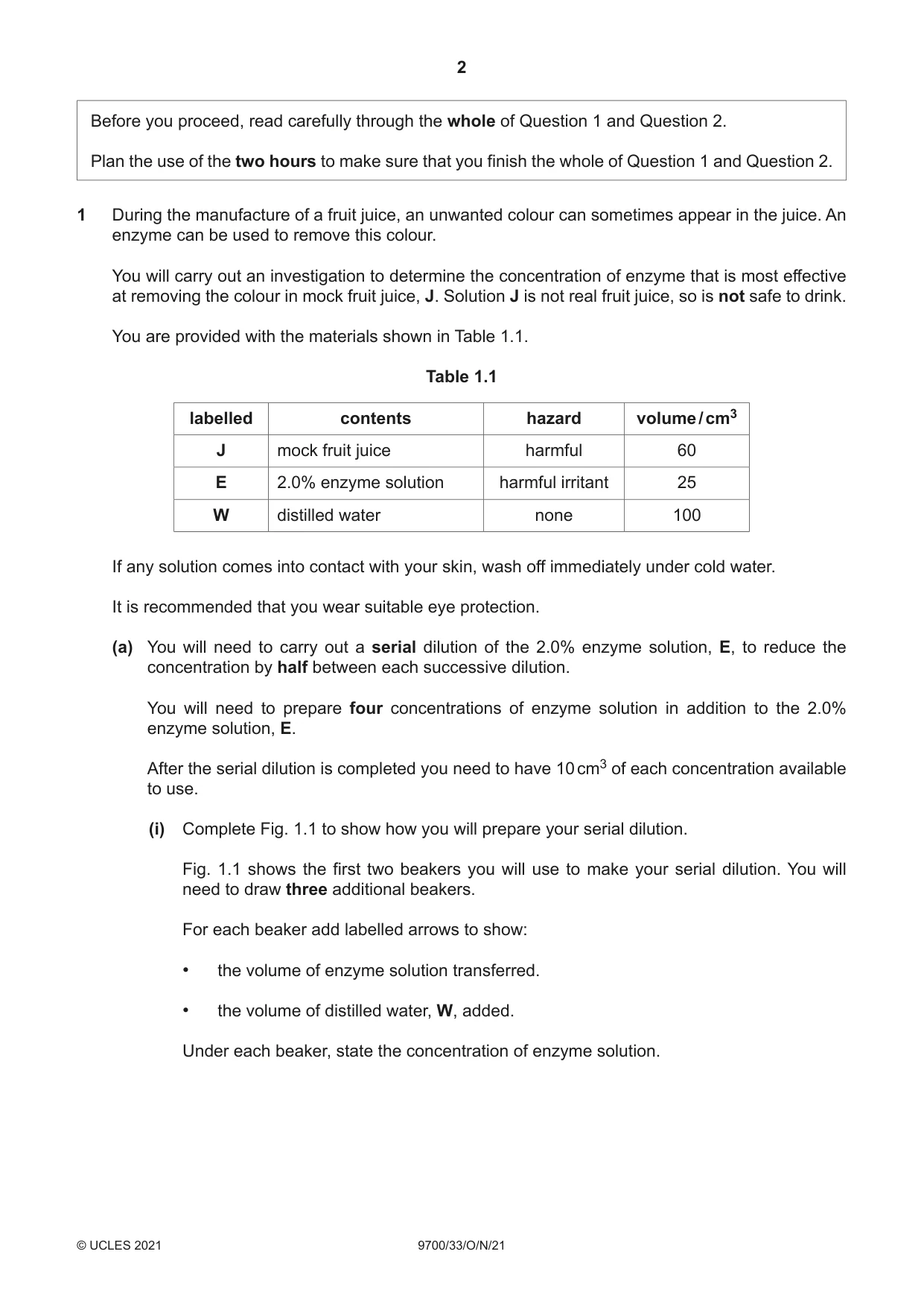 Cambridge A Level Biology 9700 2021 Oct/Nov Paper 3 · Variant 3 question paper, page 2 of 12