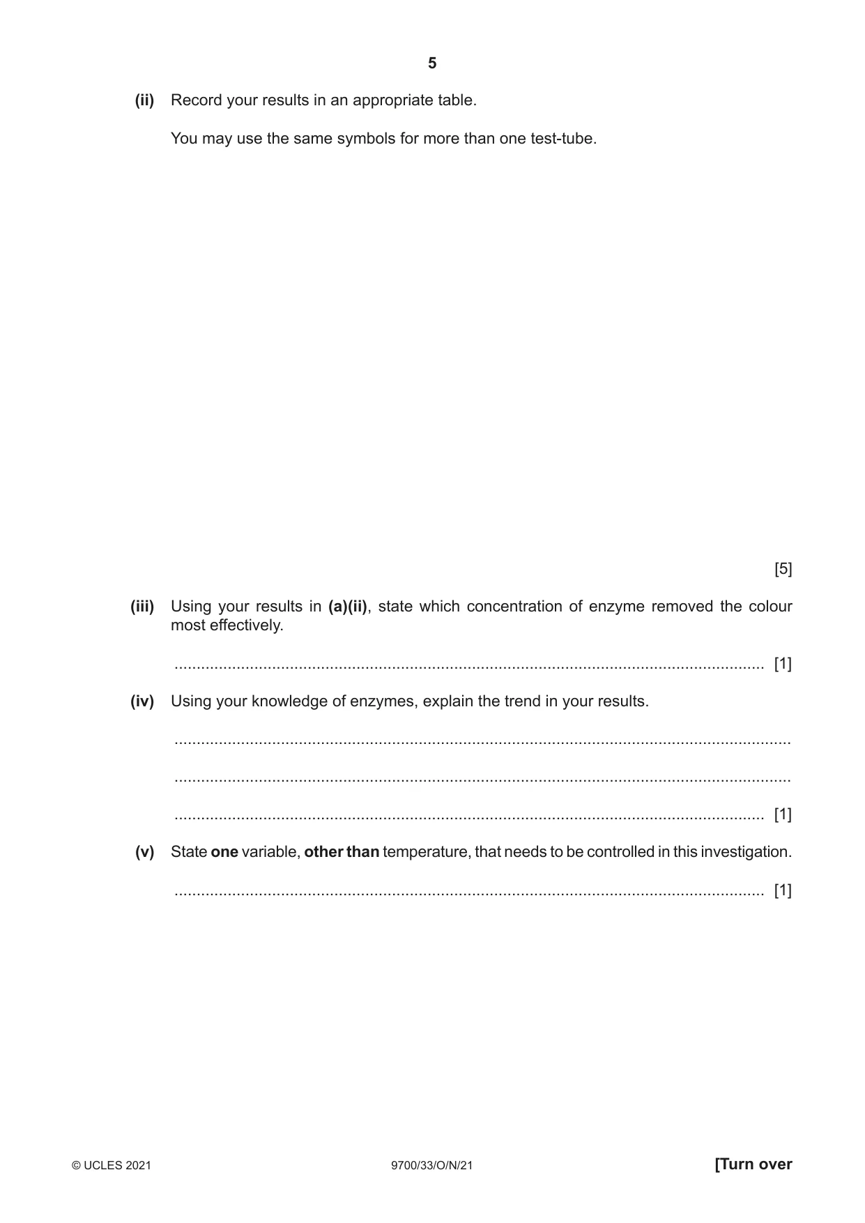 Cambridge A Level Biology 9700 2021 Oct/Nov Paper 3 · Variant 3 question paper, page 5 of 12