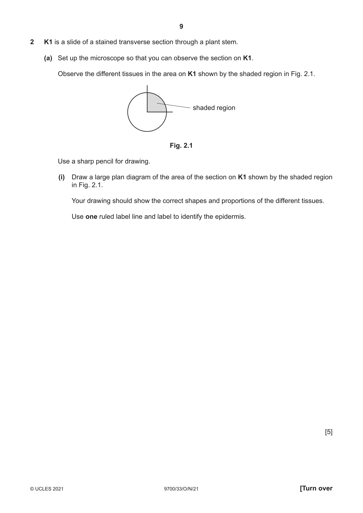 Cambridge A Level Biology 9700 2021 Oct/Nov Paper 3 · Variant 3 question paper, page 9 of 12