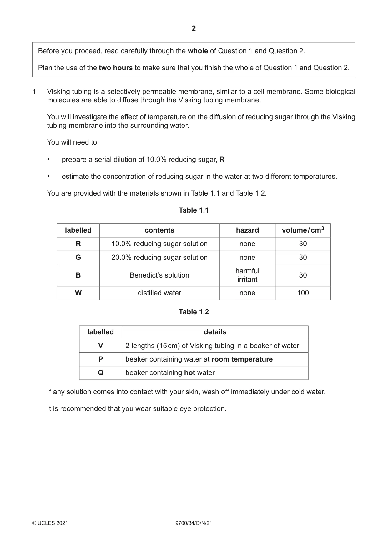 Cambridge A Level Biology 9700 2021 Oct/Nov Paper 3 · Variant 4 question paper, page 2 of 16