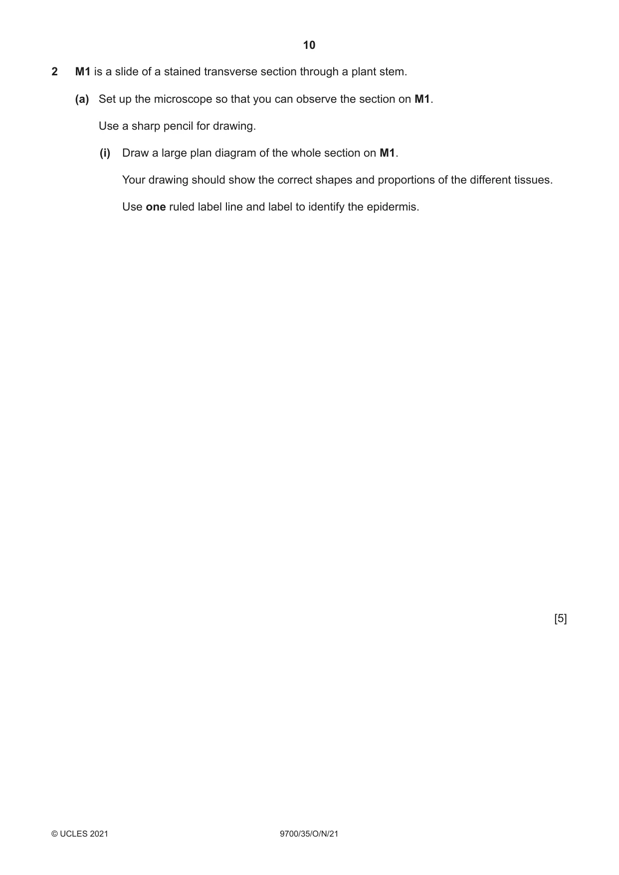 Cambridge A Level Biology 9700 2021 Oct/Nov Paper 3 · Variant 5 question paper, page 10 of 16