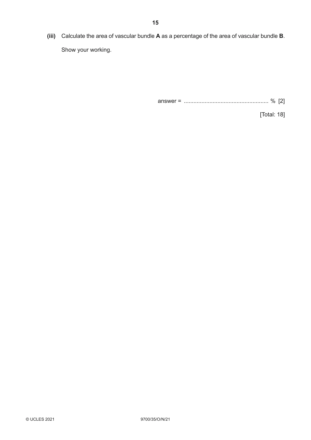 Cambridge A Level Biology 9700 2021 Oct/Nov Paper 3 · Variant 5 question paper, page 15 of 16