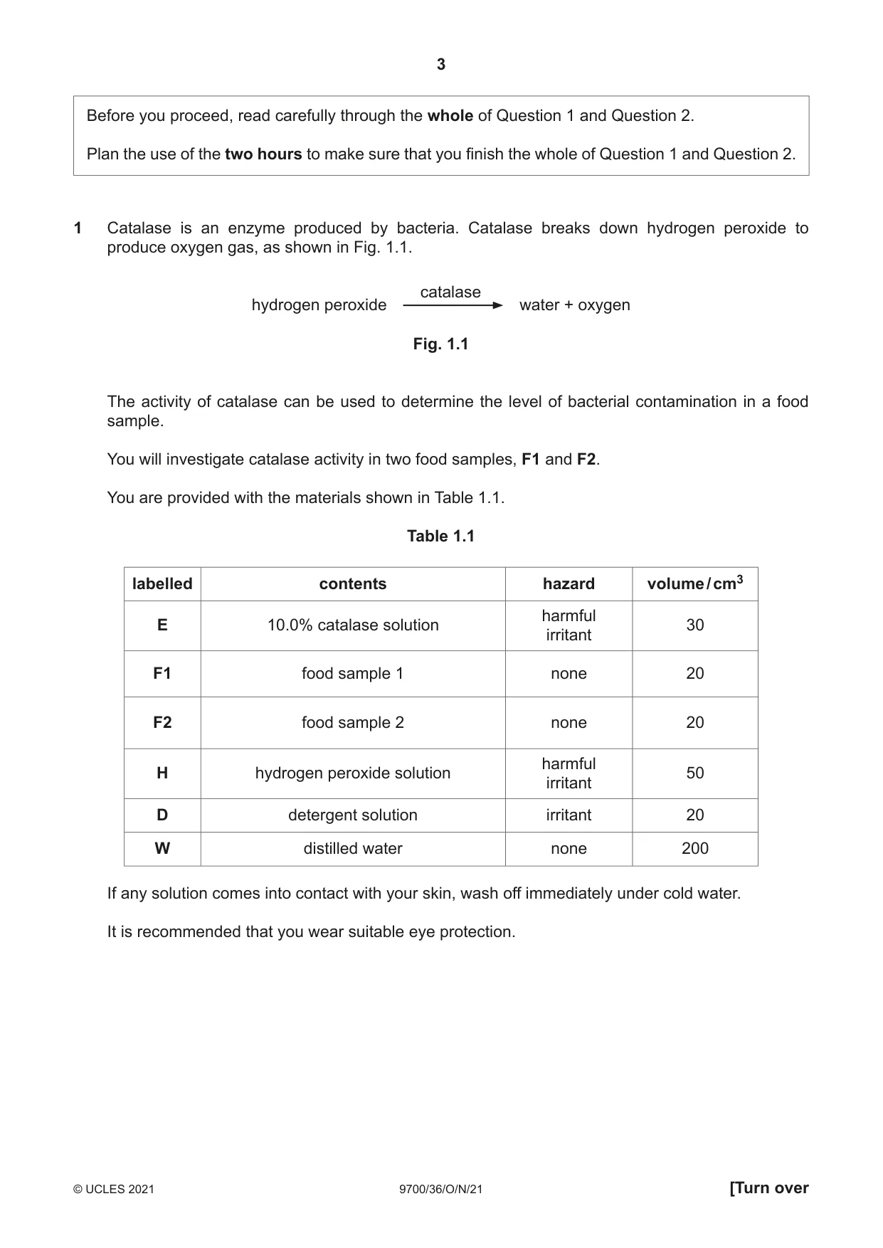 Cambridge A Level Biology 9700 2021 Oct/Nov Paper 3 · Variant 6 question paper, page 3 of 16