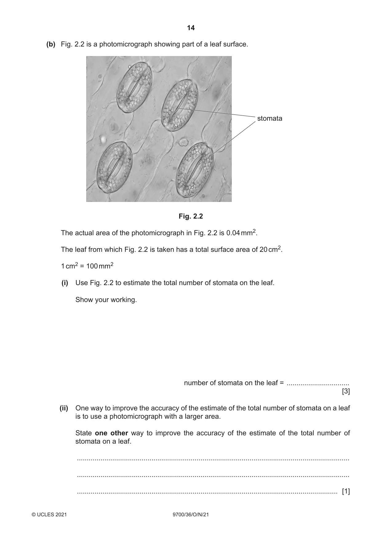 Cambridge A Level Biology 9700 2021 Oct/Nov Paper 3 · Variant 6 question paper, page 14 of 16