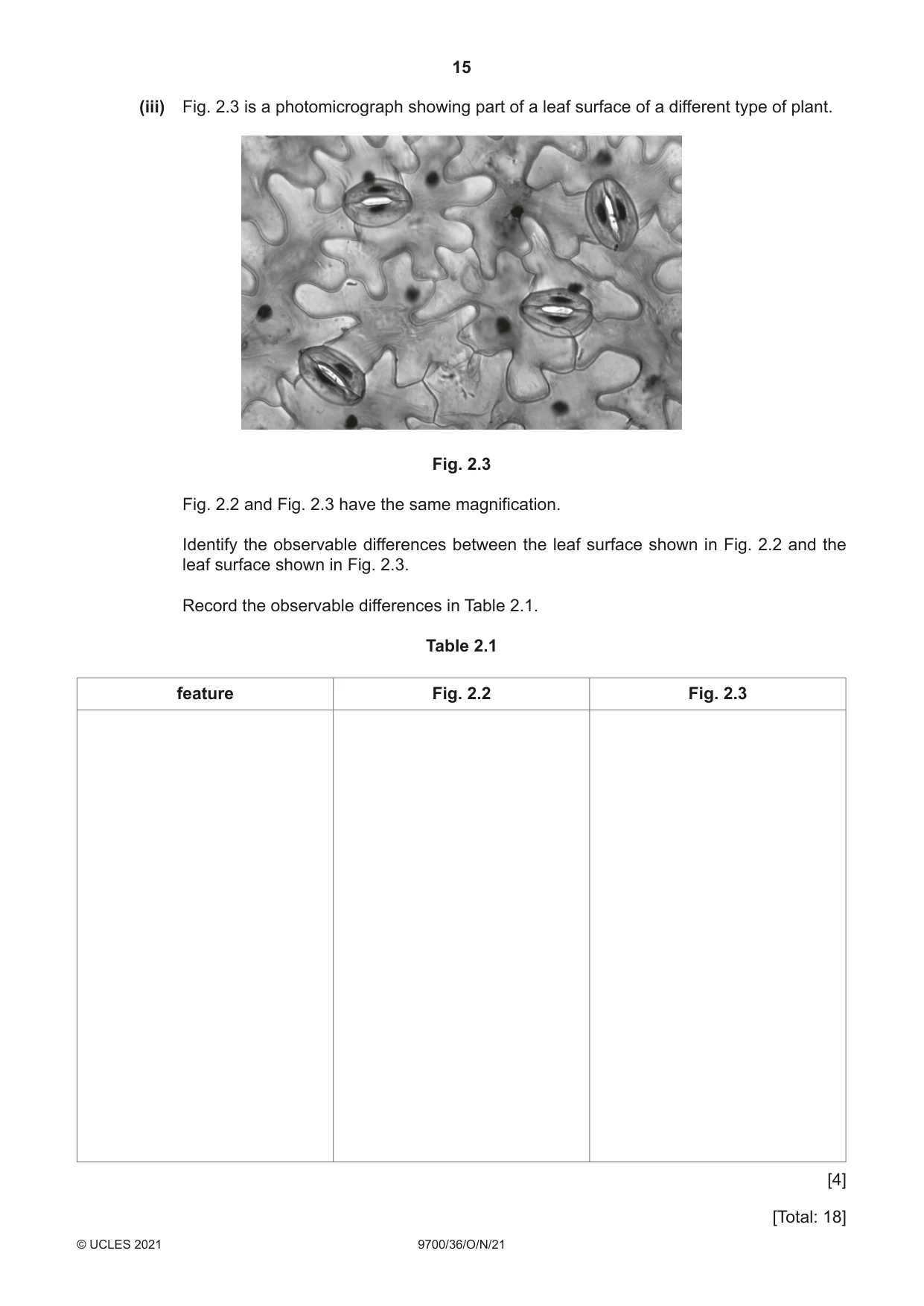 Cambridge A Level Biology 9700 2021 Oct/Nov Paper 3 · Variant 6 question paper, page 15 of 16