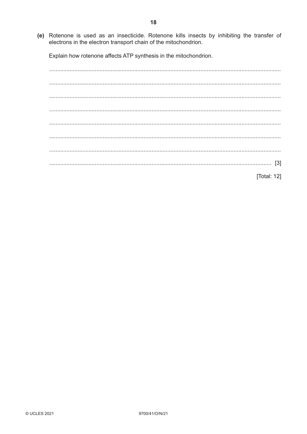 Cambridge A Level Biology 9700 2021 Oct/Nov Paper 4 · Variant 1 question paper, page 18 of 24