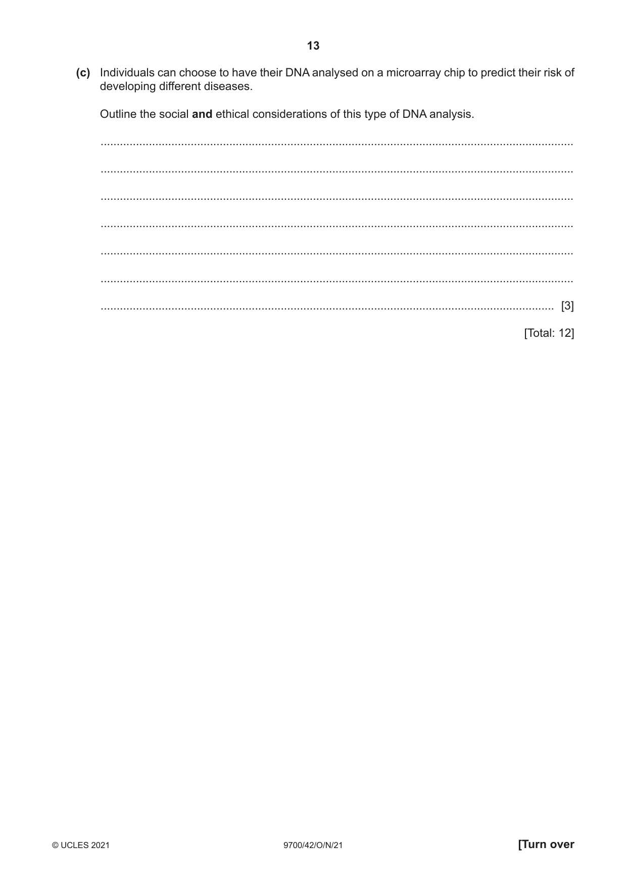 Cambridge A Level Biology 9700 2021 Oct/Nov Paper 4 · Variant 2 question paper, page 13 of 28