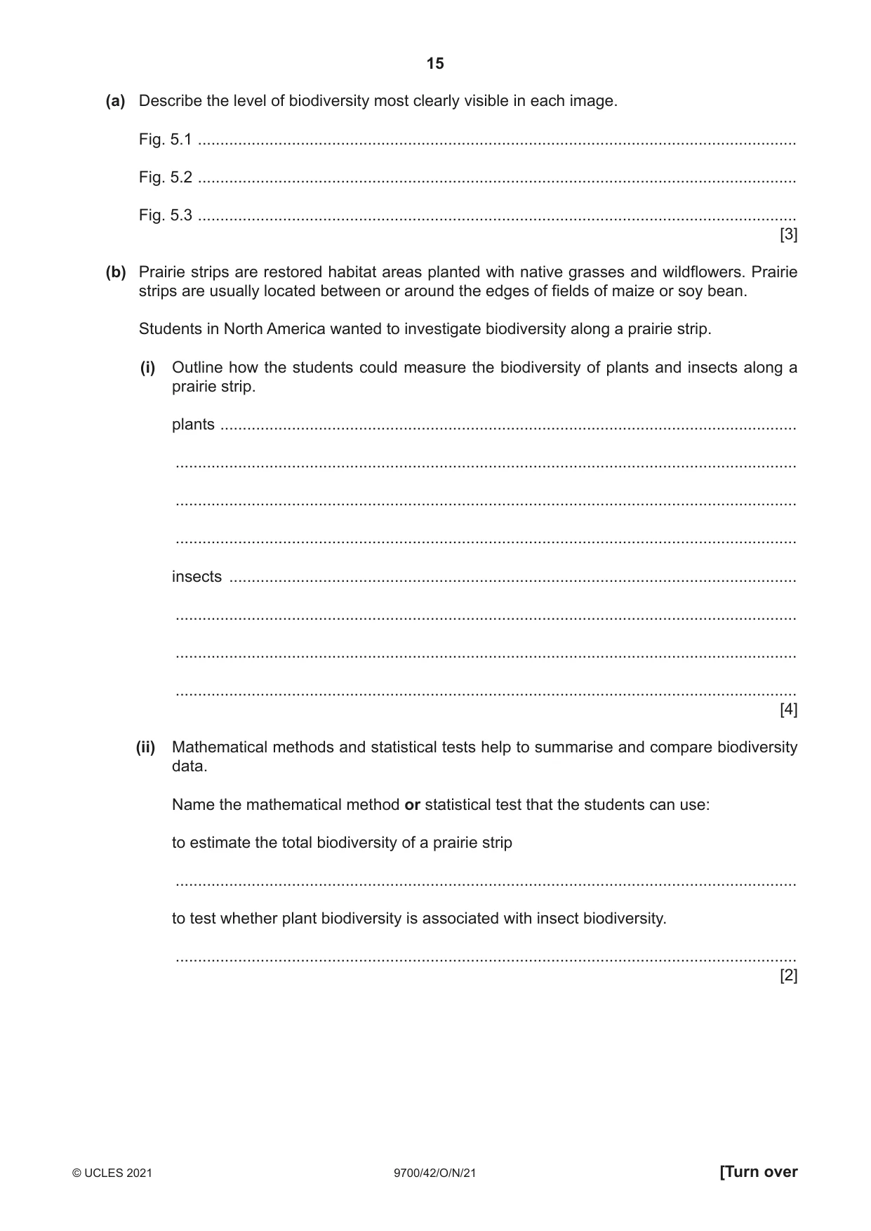 Cambridge A Level Biology 9700 2021 Oct/Nov Paper 4 · Variant 2 question paper, page 15 of 28