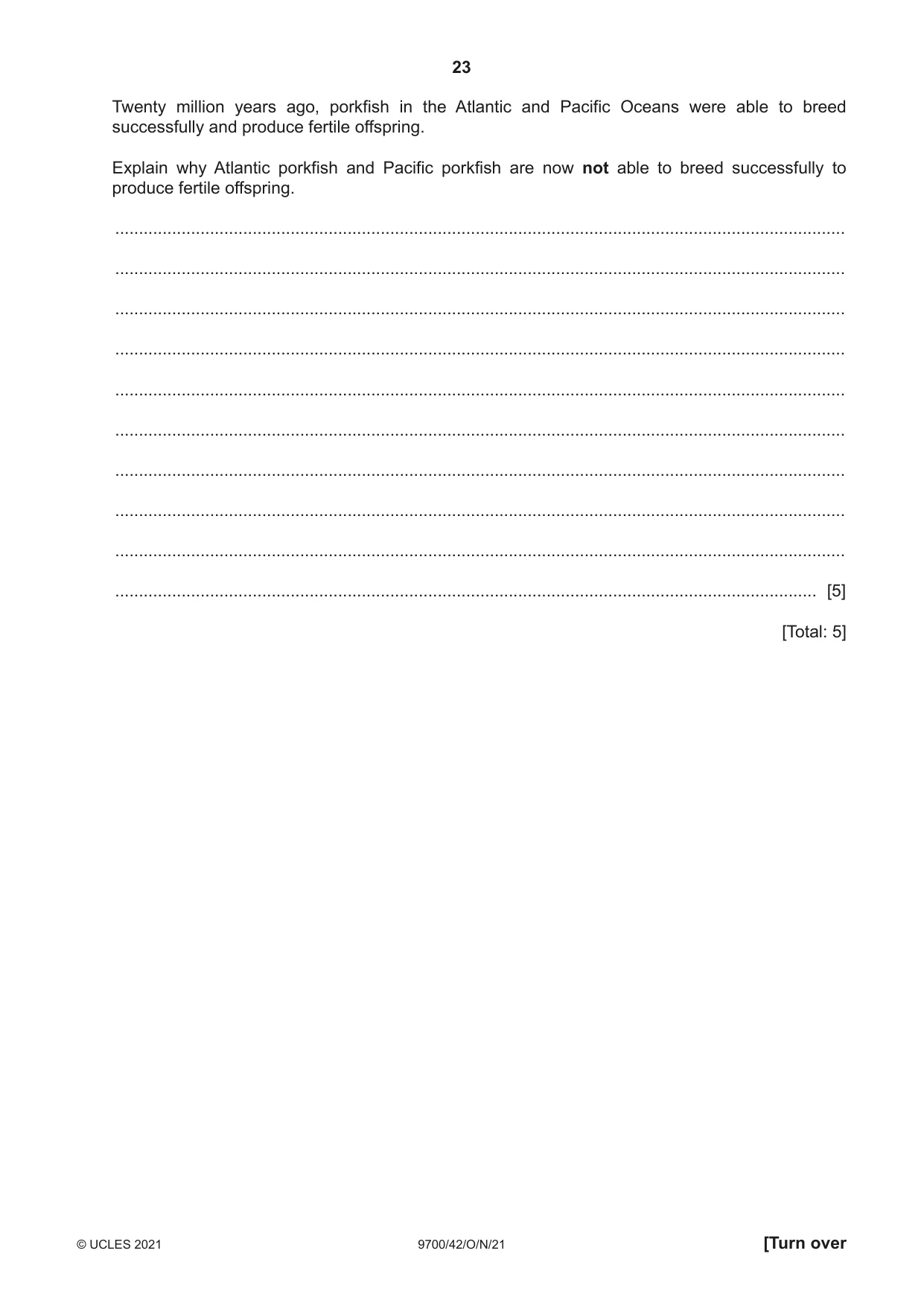 Cambridge A Level Biology 9700 2021 Oct/Nov Paper 4 · Variant 2 question paper, page 23 of 28