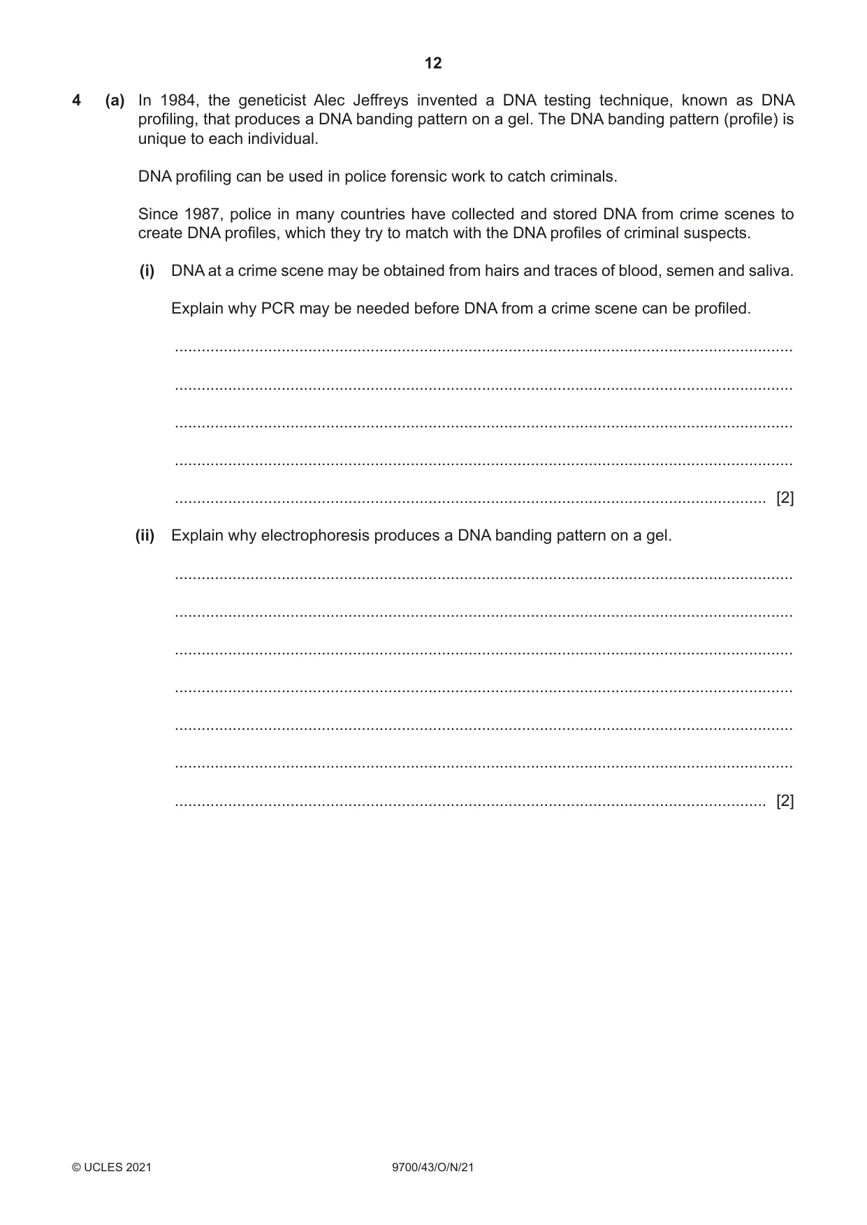 Cambridge A Level Biology 9700 2021 Oct/Nov Paper 4 · Variant 3 question paper, page 12 of 24