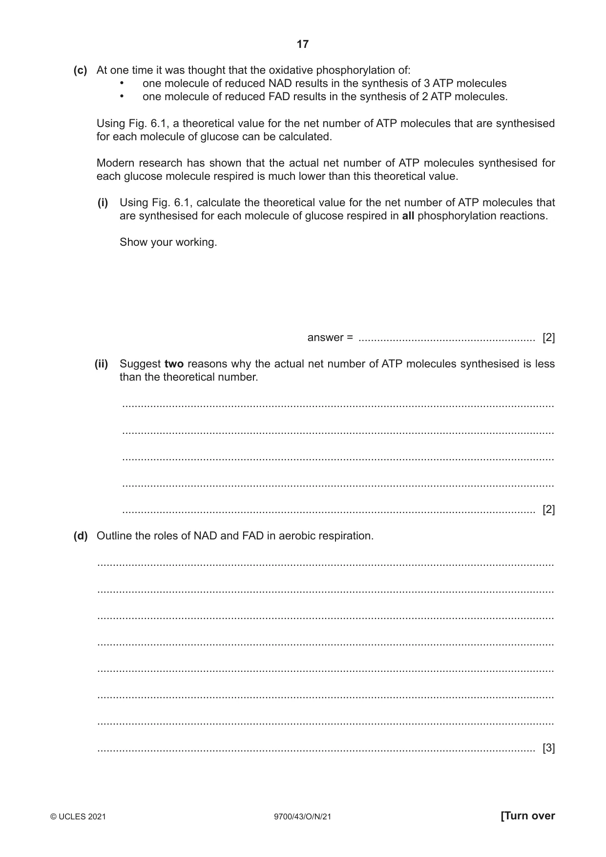 Cambridge A Level Biology 9700 2021 Oct/Nov Paper 4 · Variant 3 question paper, page 17 of 24