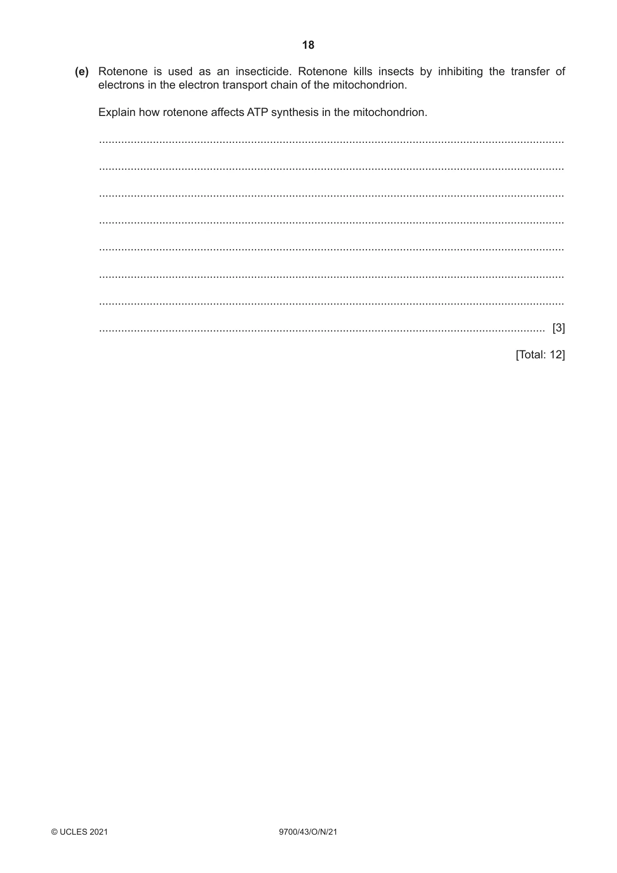 Cambridge A Level Biology 9700 2021 Oct/Nov Paper 4 · Variant 3 question paper, page 18 of 24