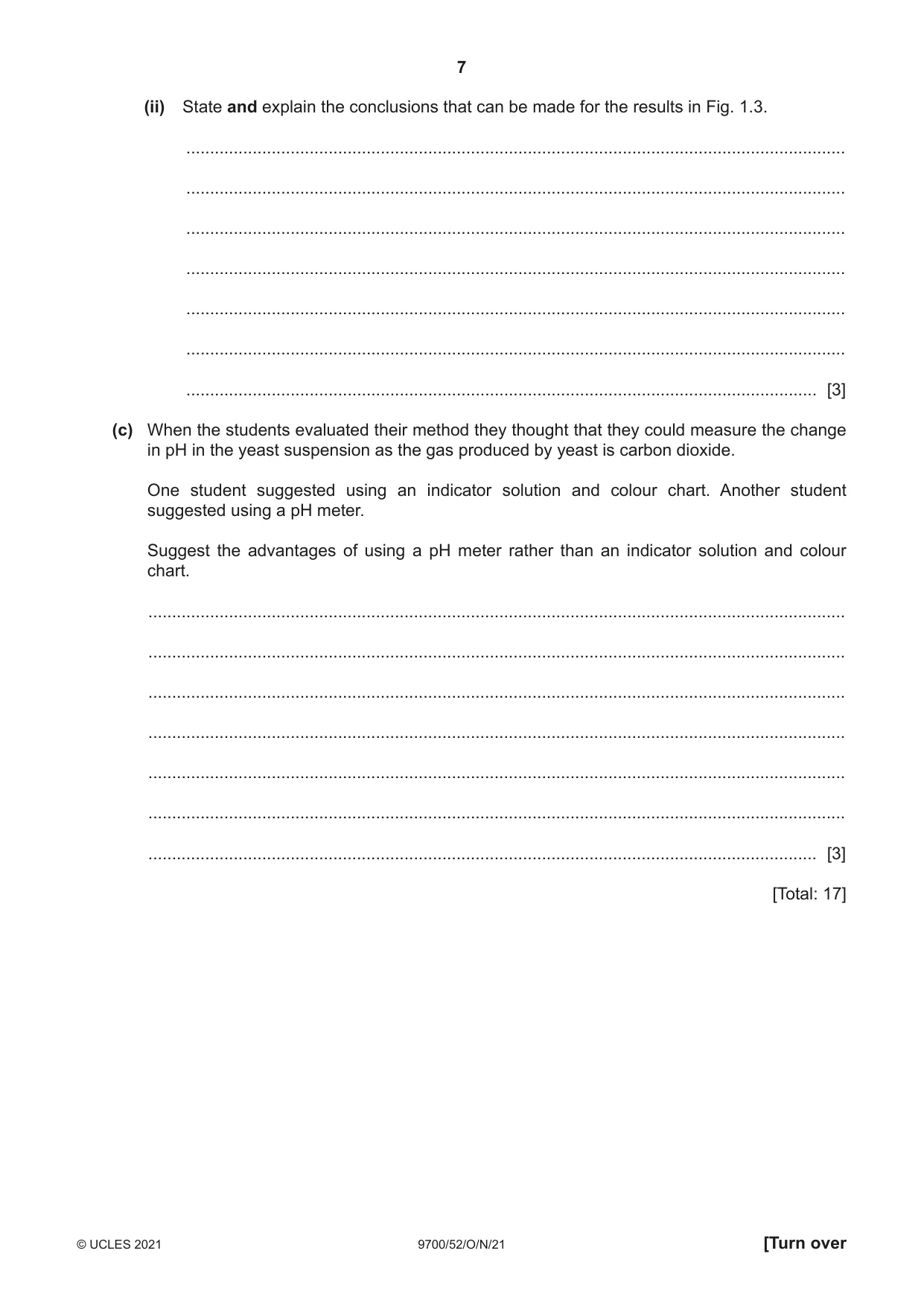 Cambridge A Level Biology 9700 2021 Oct/Nov Paper 5 · Variant 2 question paper, page 7 of 12