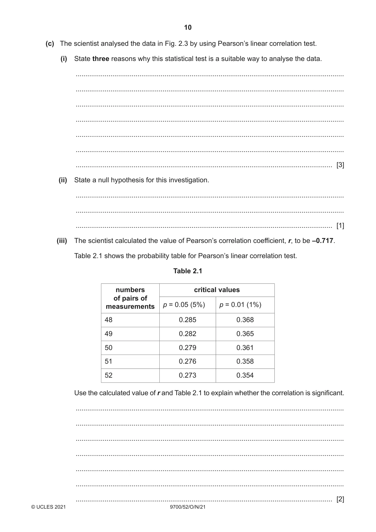 Cambridge A Level Biology 9700 2021 Oct/Nov Paper 5 · Variant 2 question paper, page 10 of 12