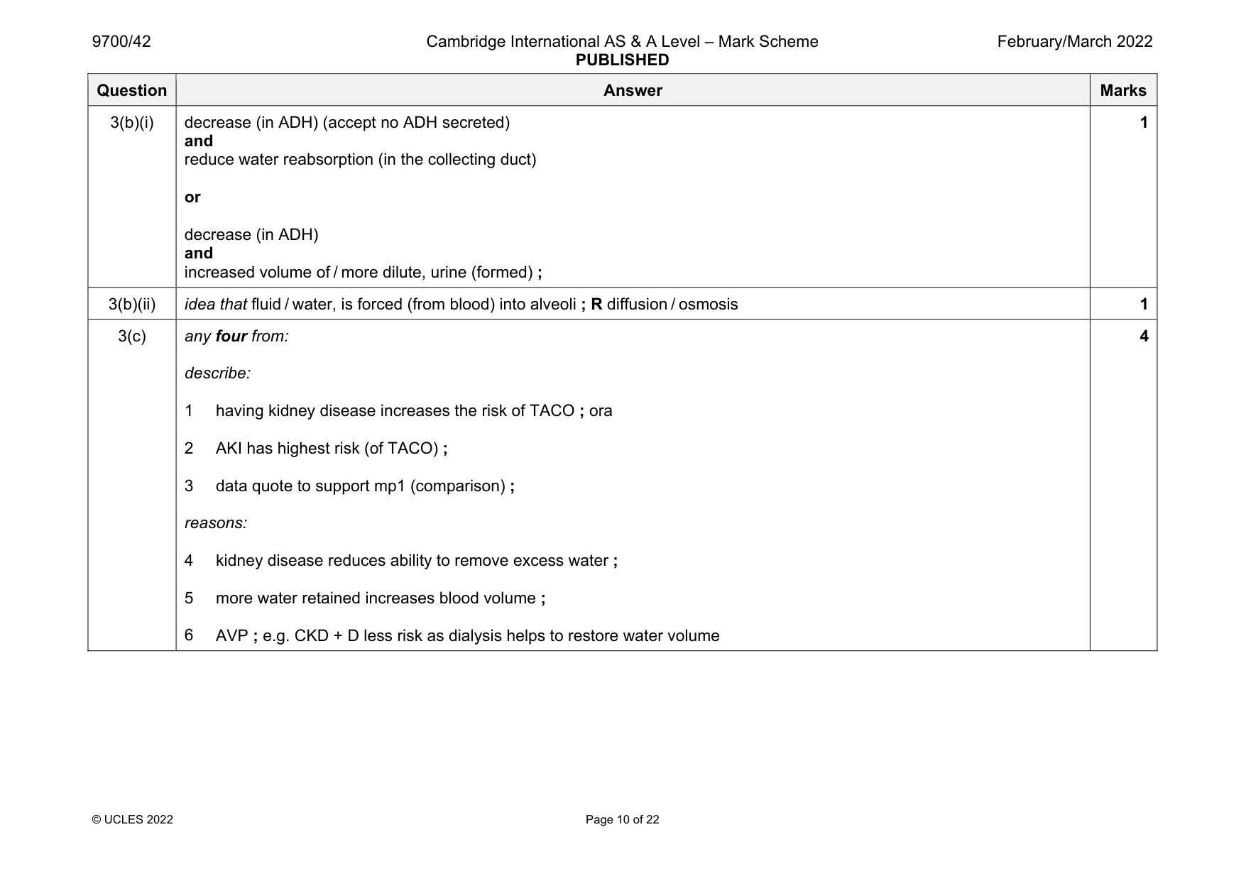 Mark scheme, page 10 of 22
