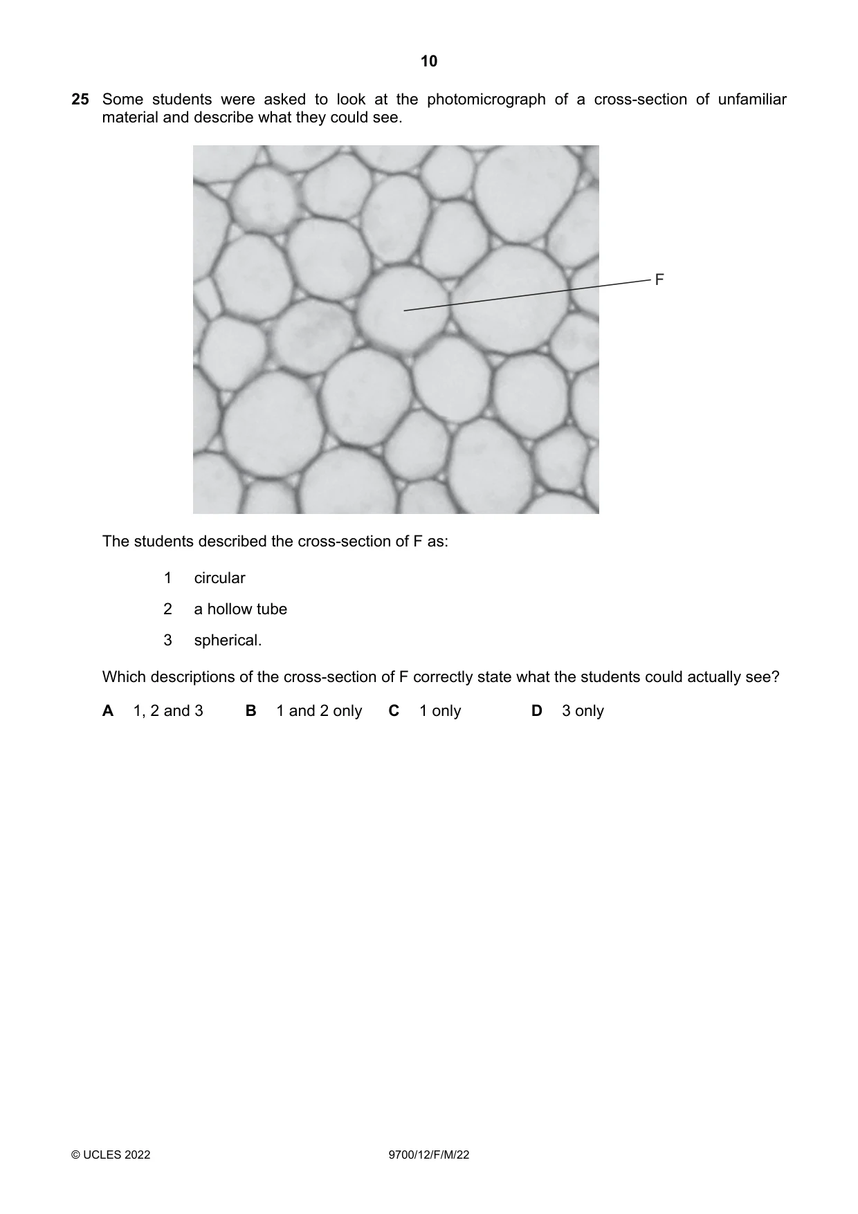 Cambridge A Level Biology 9700 2022 Feb/March Paper 1 · Variant 2 question paper, page 10 of 20