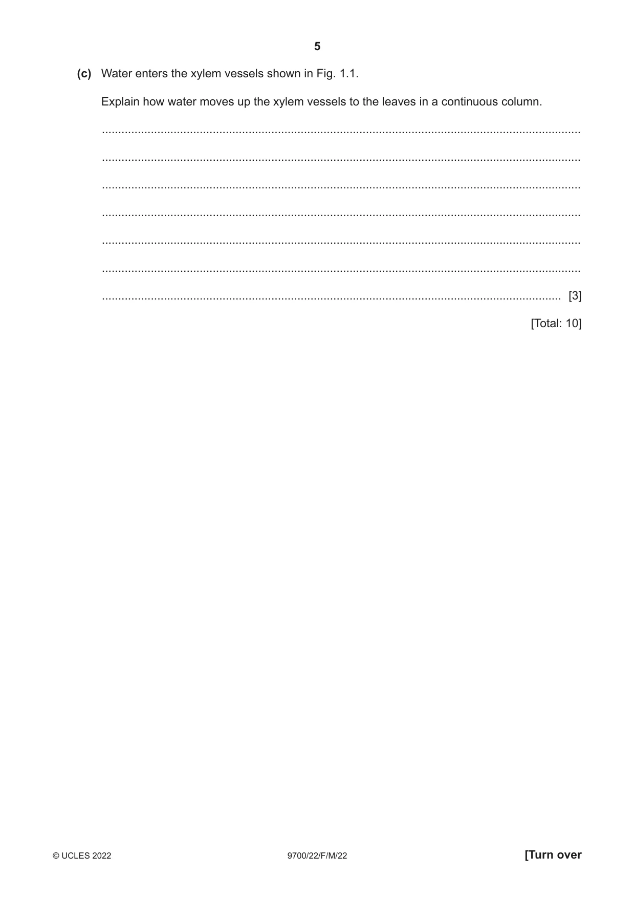 Cambridge A Level Biology 9700 2022 Feb/March Paper 2 · Variant 2 question paper, page 5 of 20