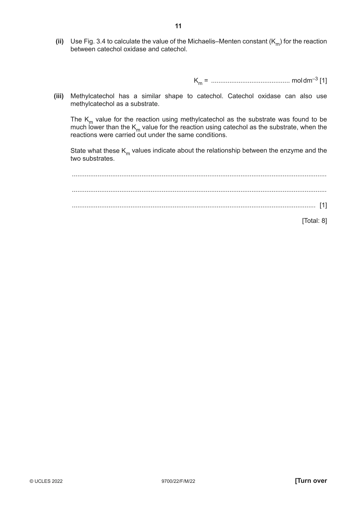 Cambridge A Level Biology 9700 2022 Feb/March Paper 2 · Variant 2 question paper, page 11 of 20