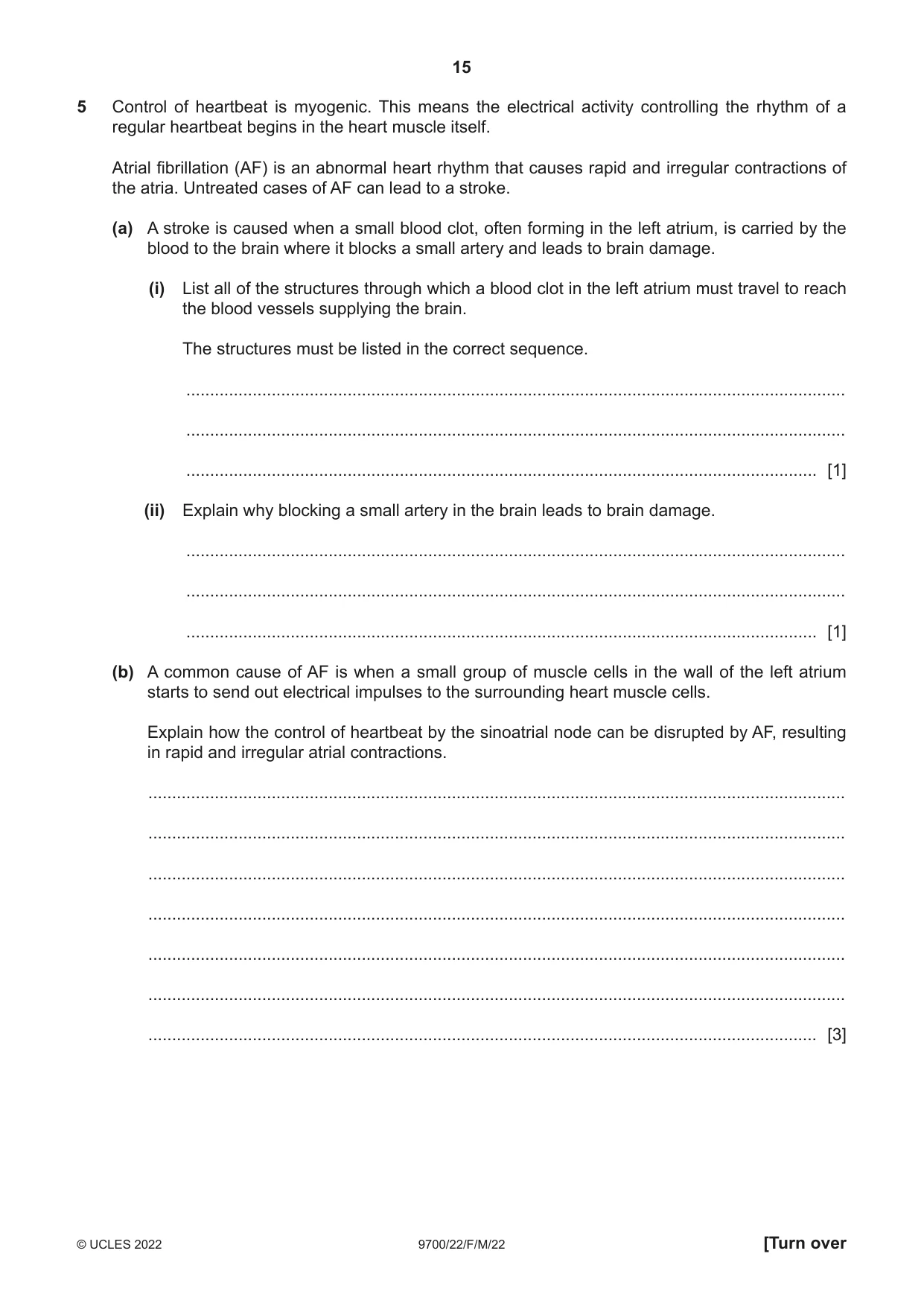 Cambridge A Level Biology 9700 2022 Feb/March Paper 2 · Variant 2 question paper, page 15 of 20