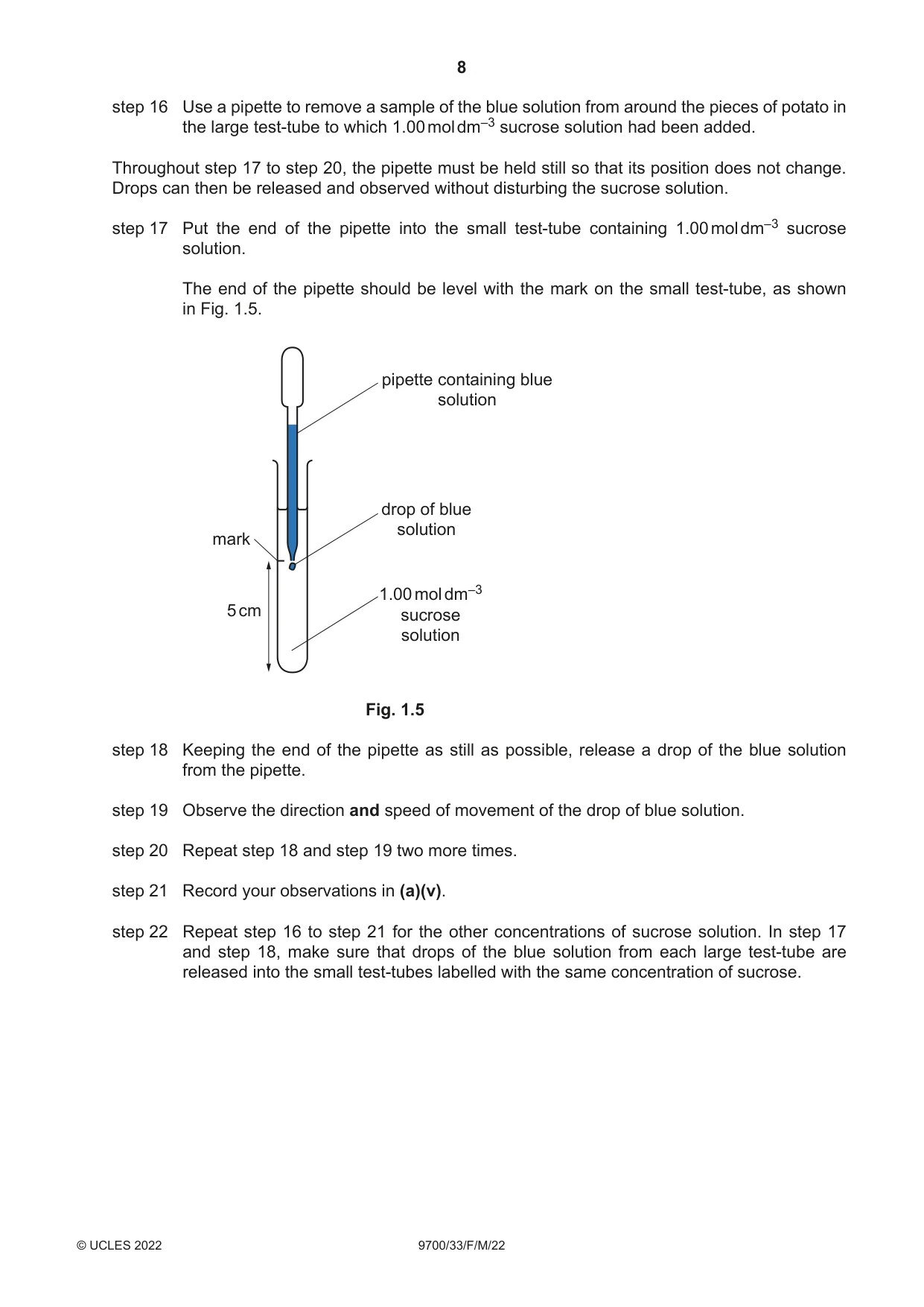 Cambridge A Level Biology 9700 2022 Feb/March Paper 3 · Variant 3 question paper, page 8 of 20