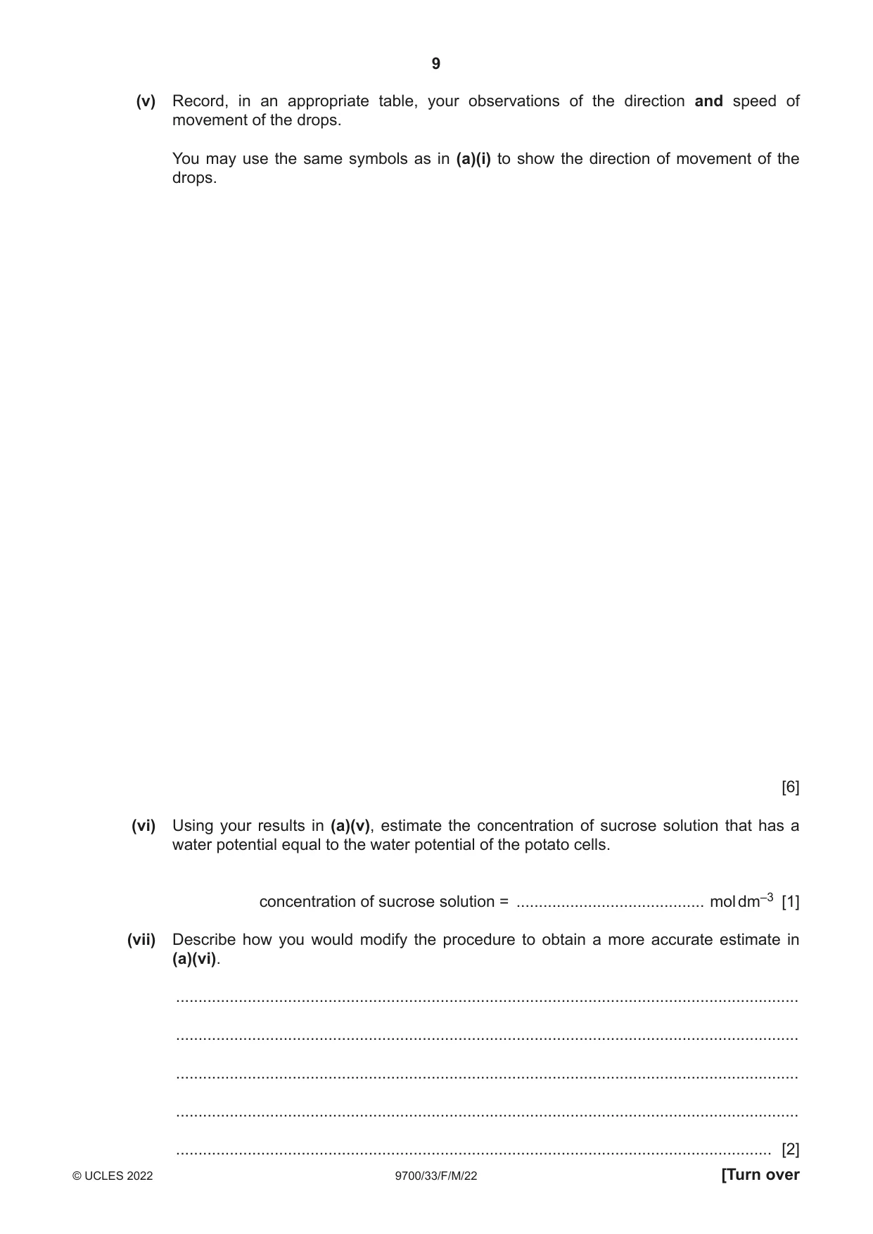 Cambridge A Level Biology 9700 2022 Feb/March Paper 3 · Variant 3 question paper, page 9 of 20