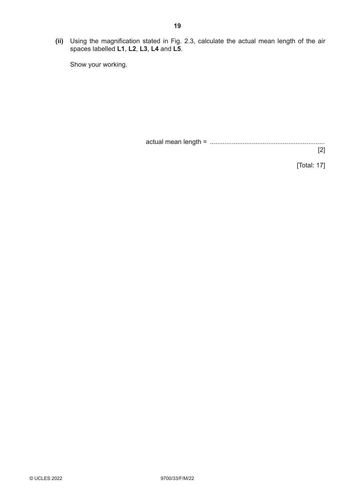 Cambridge A Level Biology 9700 2022 Feb/March Paper 3 · Variant 3 question paper, page 19 of 20