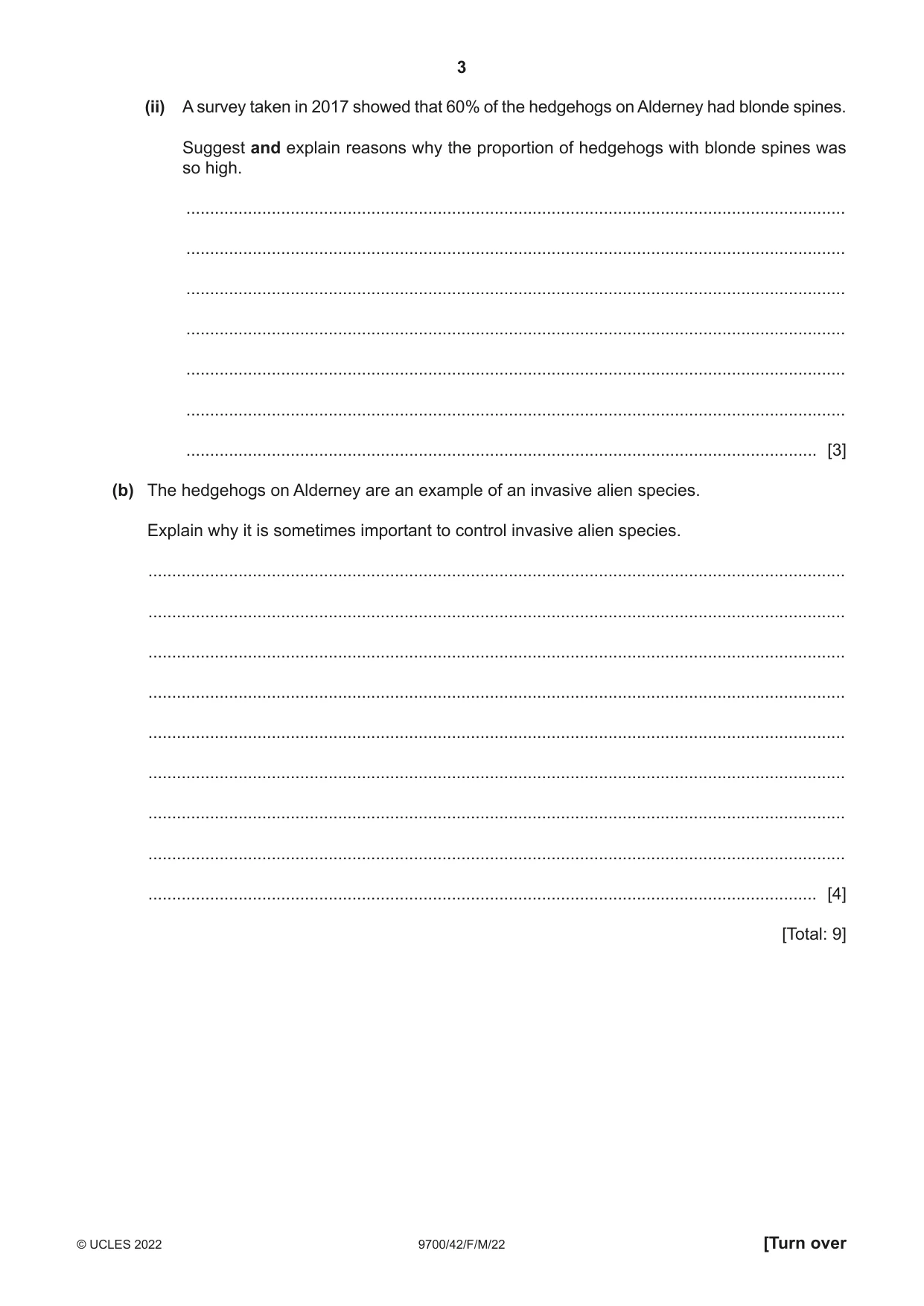 Cambridge A Level Biology 9700 2022 Feb/March Paper 4 · Variant 2 question paper, page 3 of 28