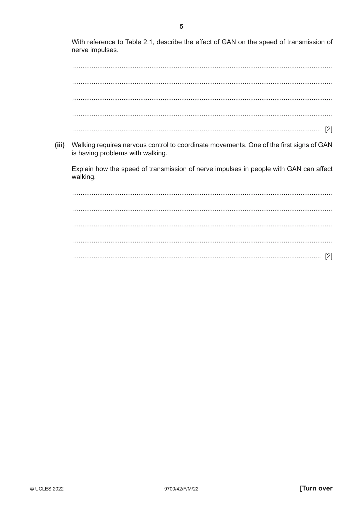 Cambridge A Level Biology 9700 2022 Feb/March Paper 4 · Variant 2 question paper, page 5 of 28