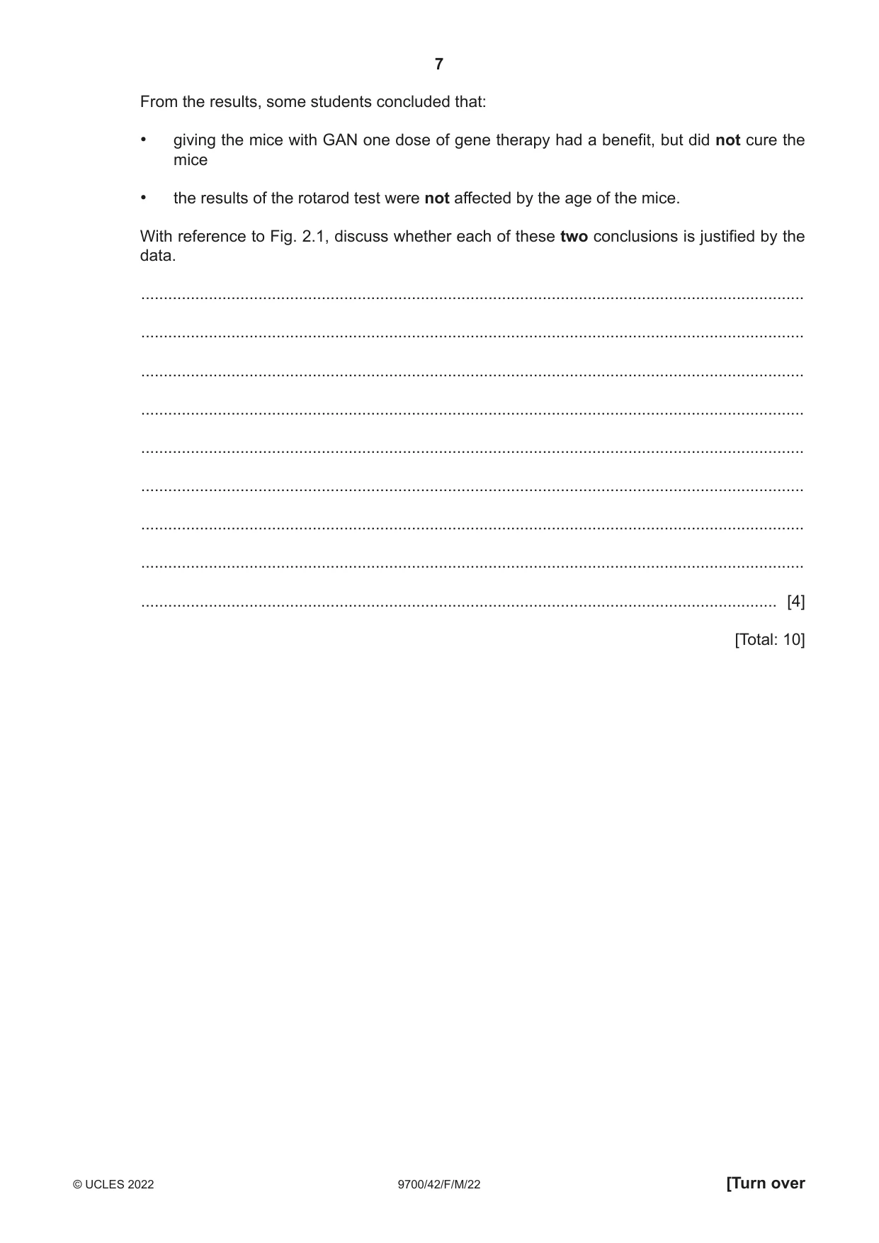 Cambridge A Level Biology 9700 2022 Feb/March Paper 4 · Variant 2 question paper, page 7 of 28