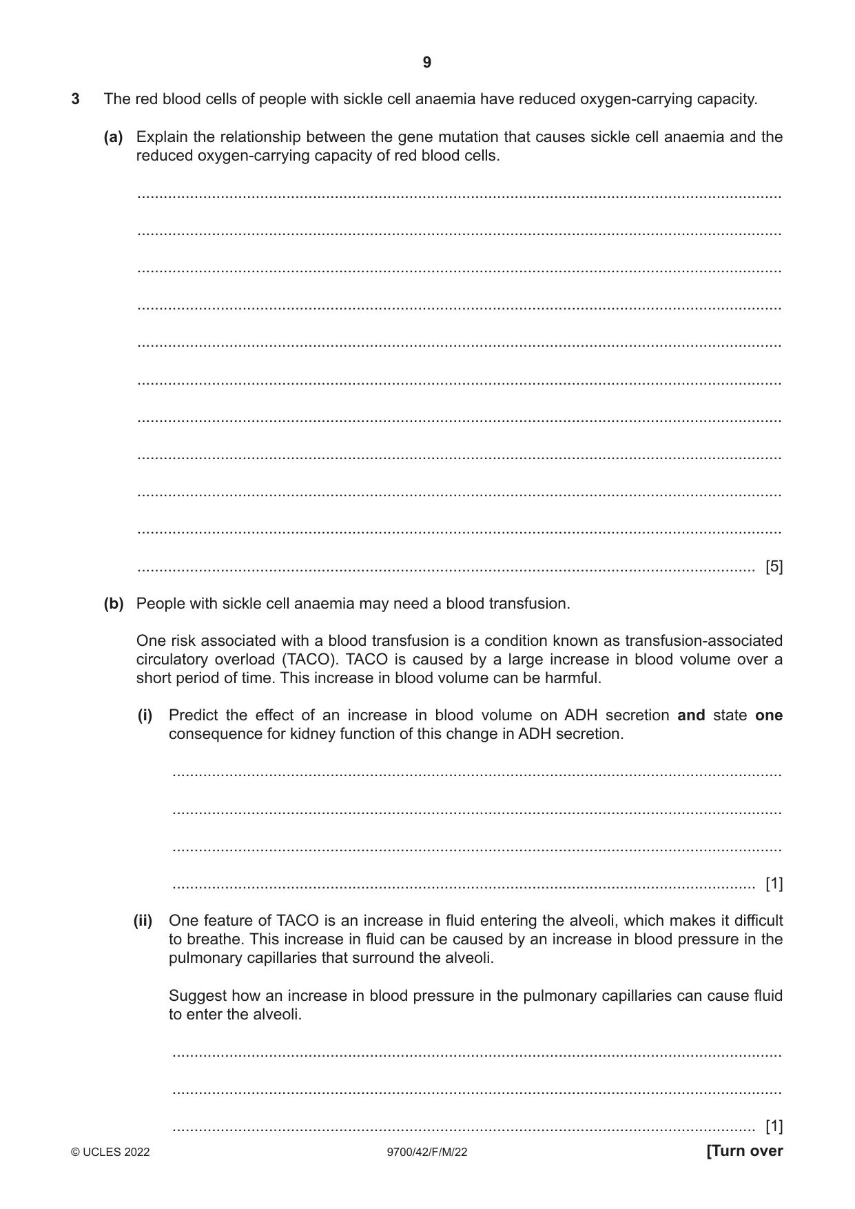 Cambridge A Level Biology 9700 2022 Feb/March Paper 4 · Variant 2 question paper, page 9 of 28