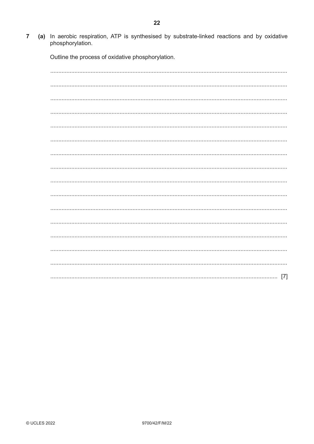 Cambridge A Level Biology 9700 2022 Feb/March Paper 4 · Variant 2 question paper, page 22 of 28
