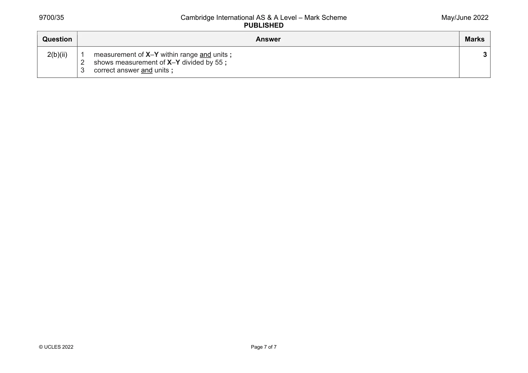 Mark scheme, page 7 of 7
