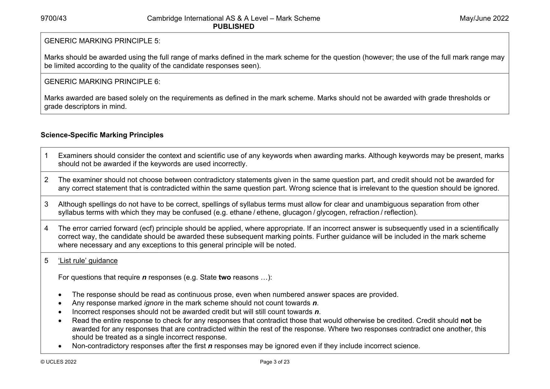 Mark scheme, page 3 of 23