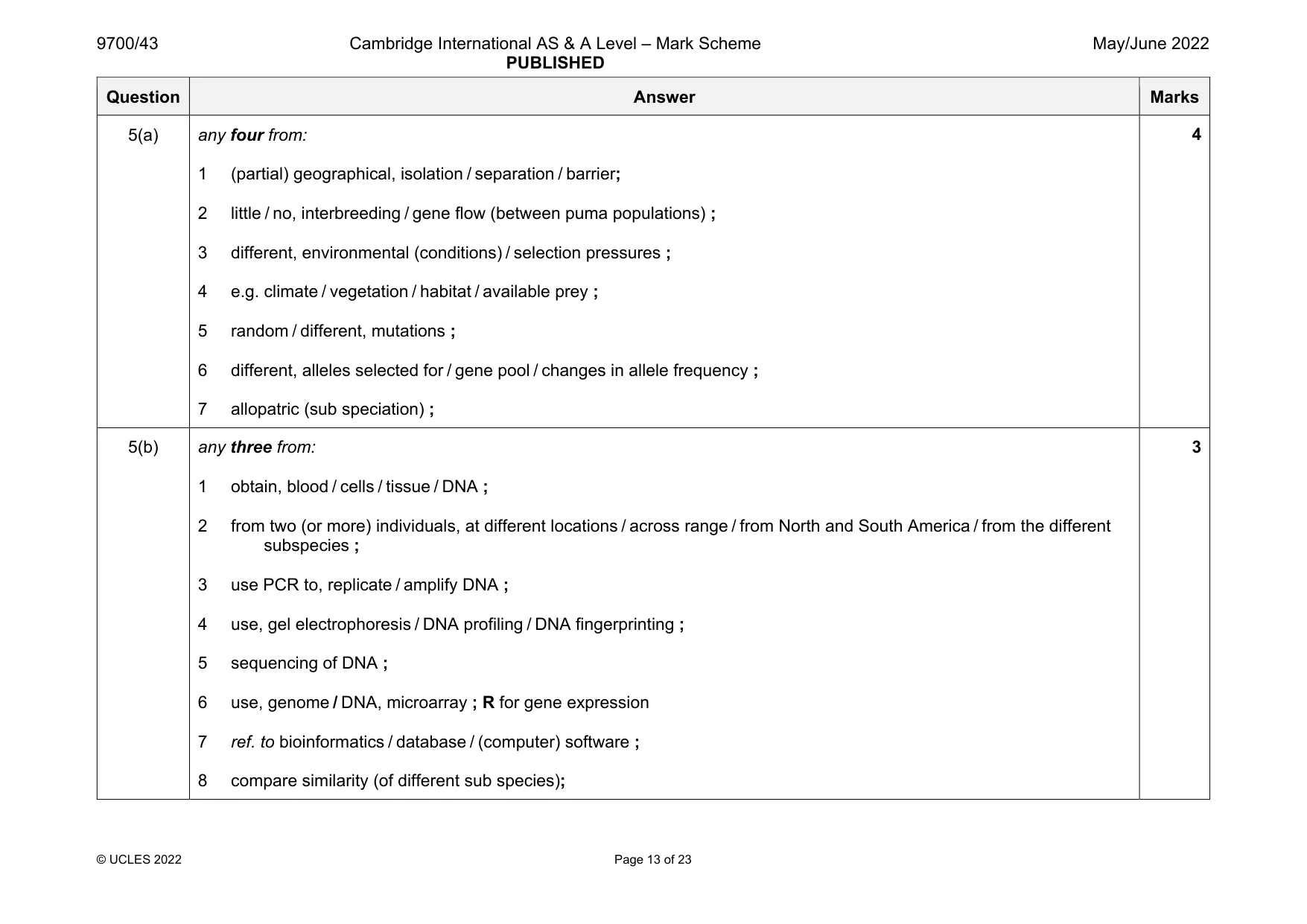 Mark scheme, page 13 of 23