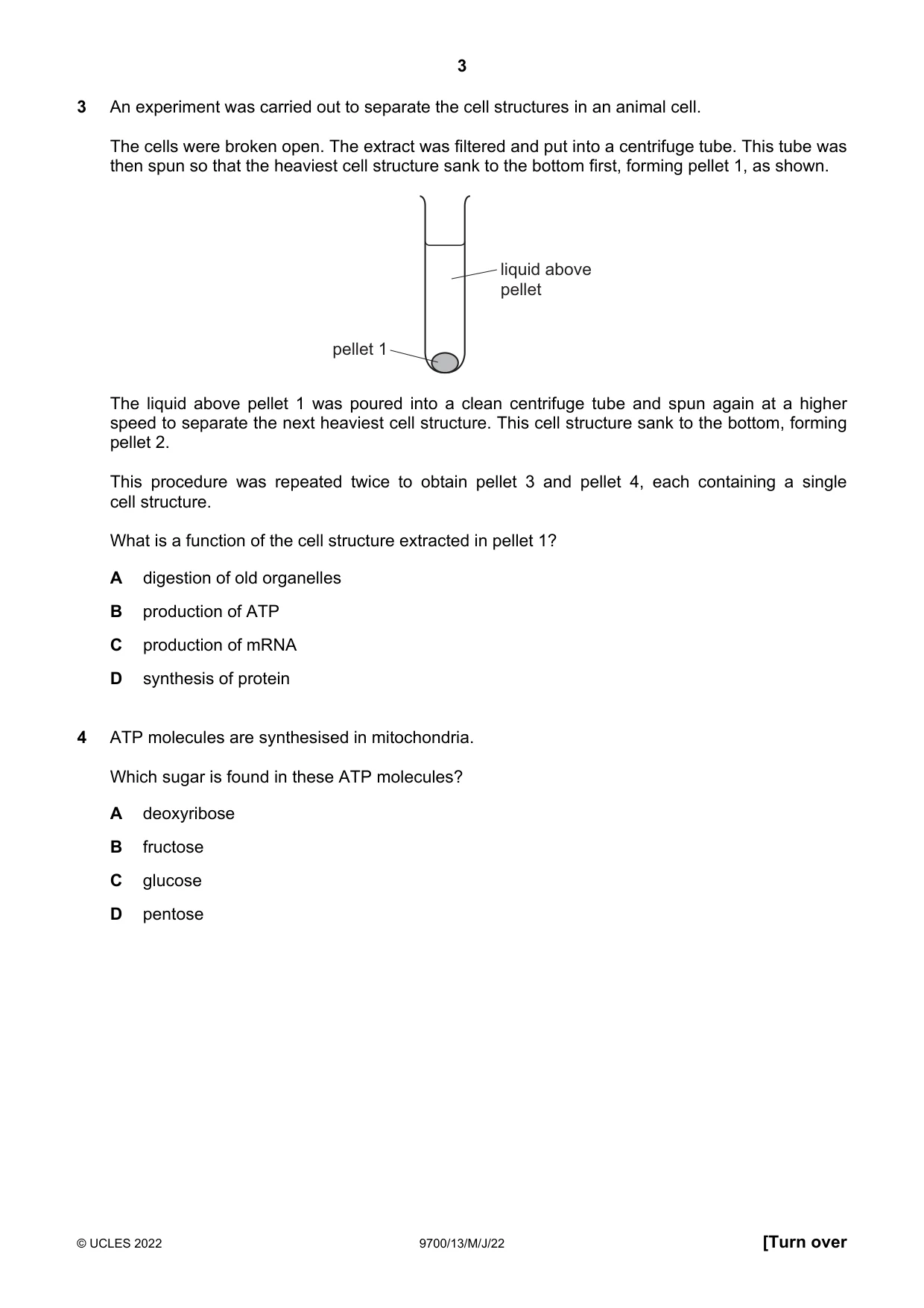 Cambridge A Level Biology 9700 2022 May/June Paper 1 · Variant 3 question paper, page 3 of 20