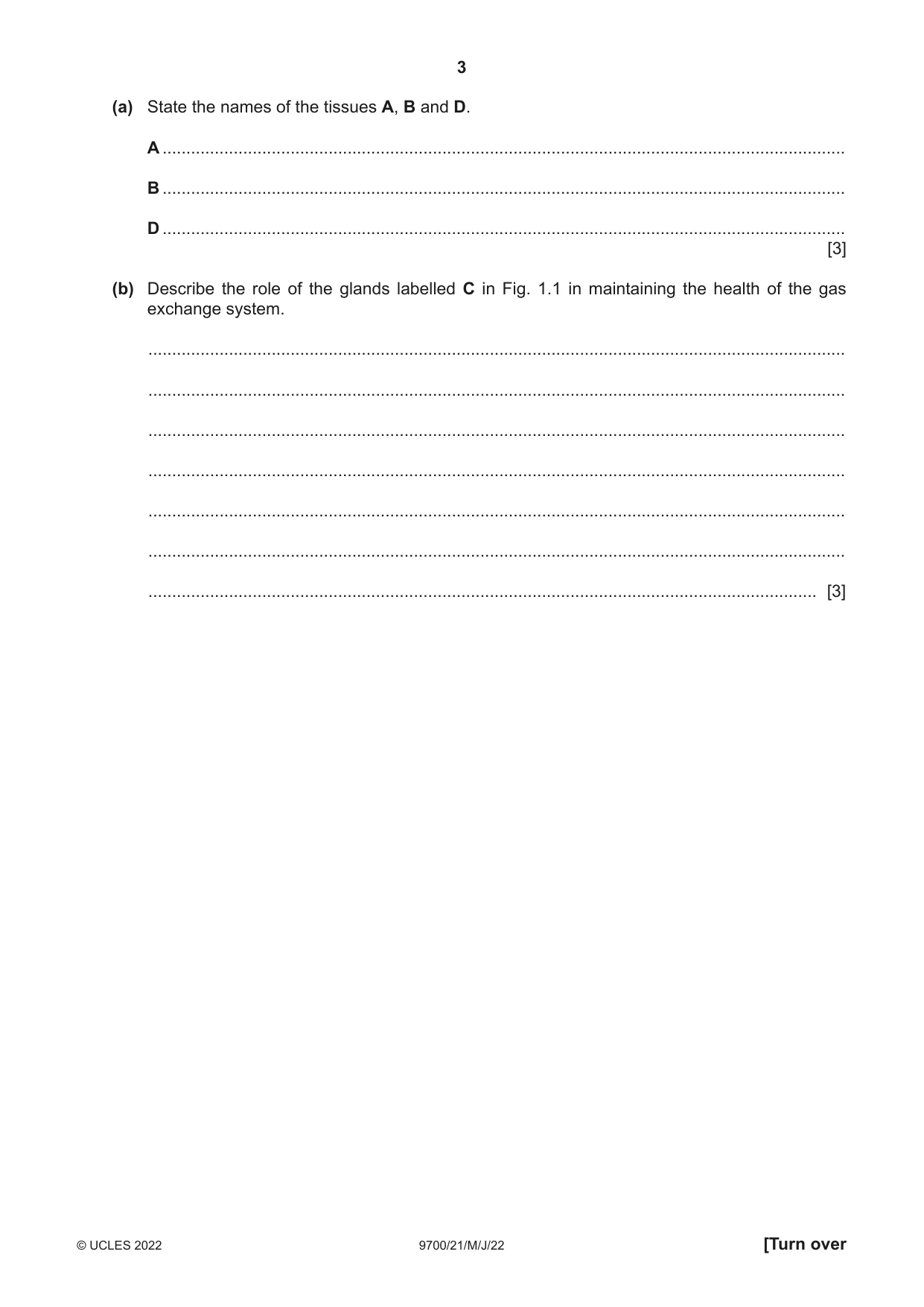 Cambridge A Level Biology 9700 2022 May/June Paper 2 · Variant 1 question paper, page 3 of 20