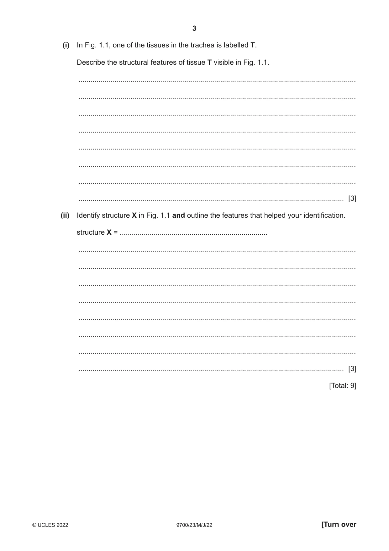 Cambridge A Level Biology 9700 2022 May/June Paper 2 · Variant 3 question paper, page 3 of 16