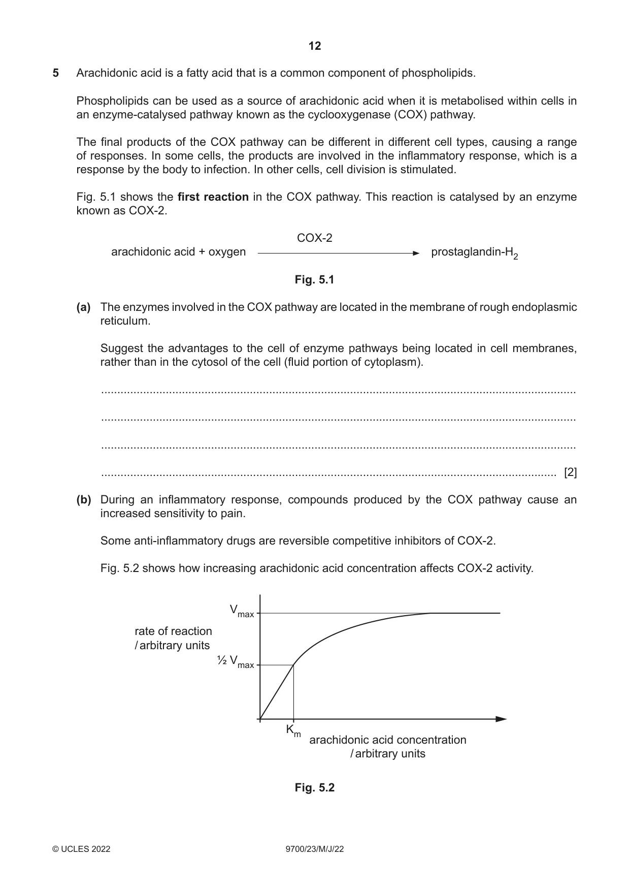 Cambridge A Level Biology 9700 2022 May/June Paper 2 · Variant 3 question paper, page 12 of 16