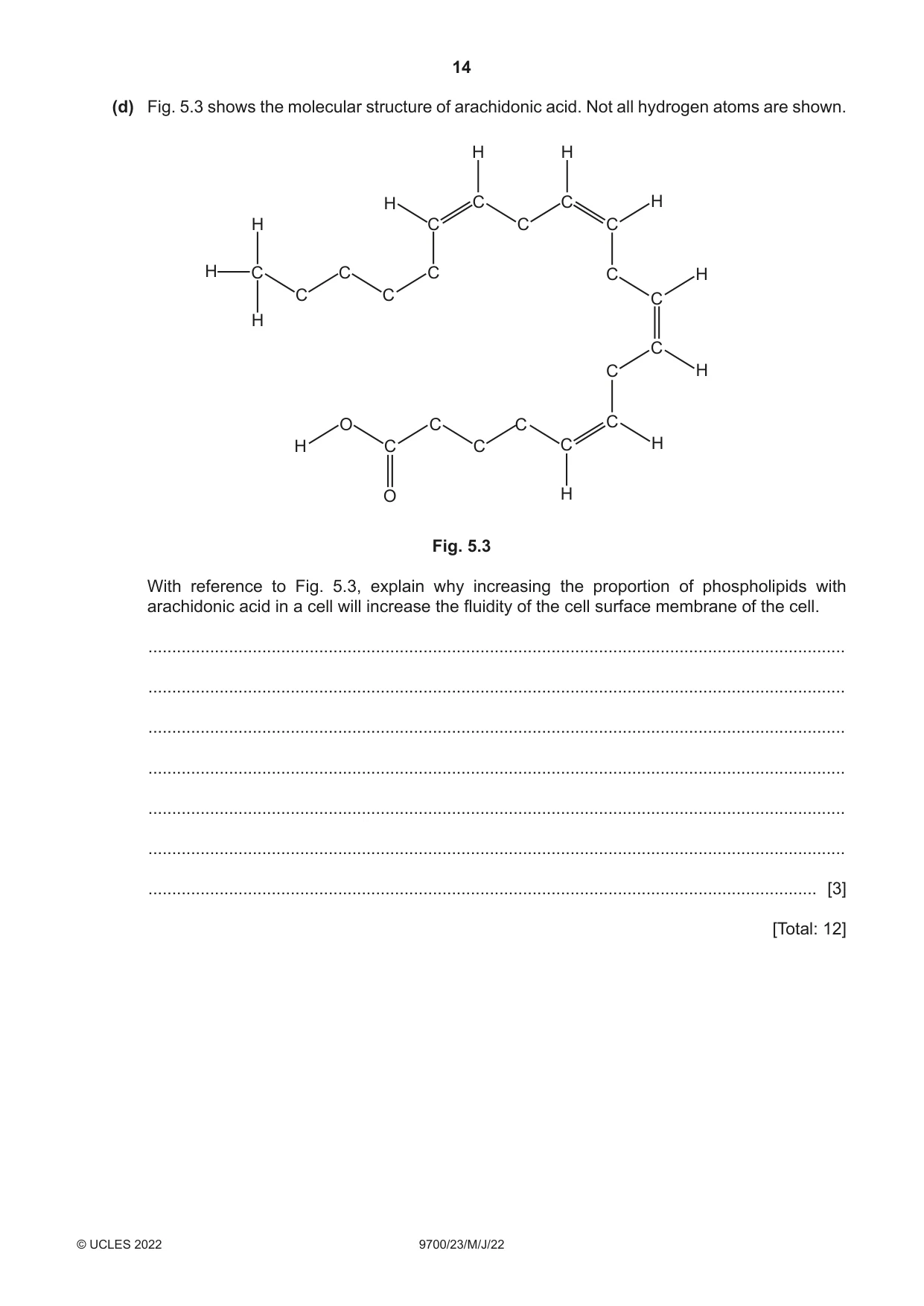 Cambridge A Level Biology 9700 2022 May/June Paper 2 · Variant 3 question paper, page 14 of 16