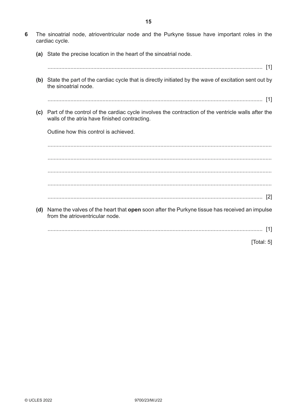 Cambridge A Level Biology 9700 2022 May/June Paper 2 · Variant 3 question paper, page 15 of 16