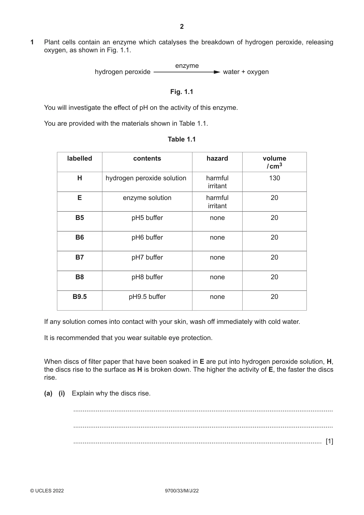 Cambridge A Level Biology 9700 2022 May/June Paper 3 · Variant 3 question paper, page 2 of 16