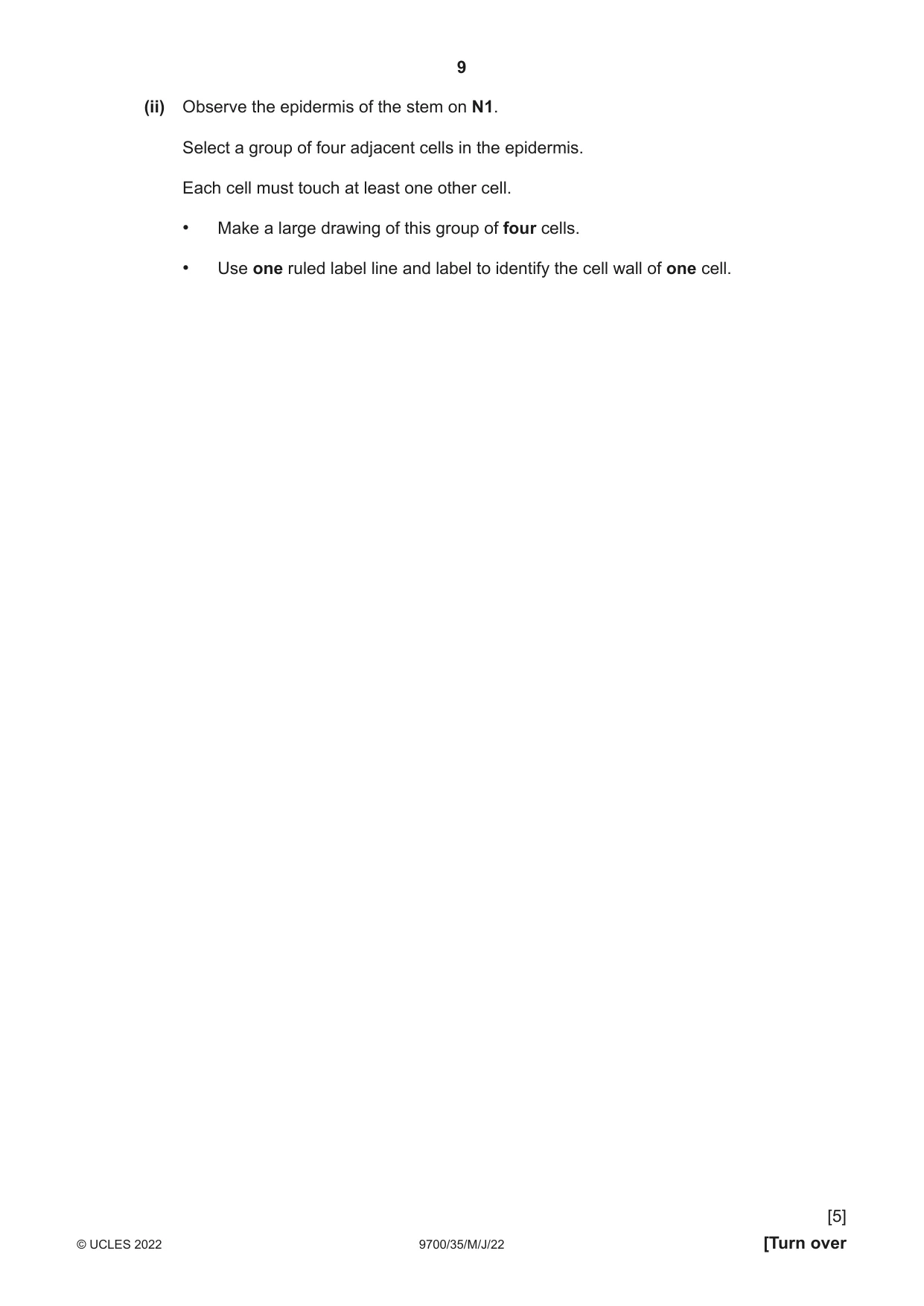 Cambridge A Level Biology 9700 2022 May/June Paper 3 · Variant 5 question paper, page 9 of 12
