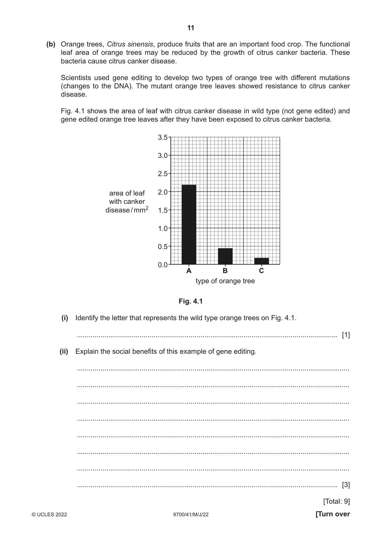 Cambridge A Level Biology 9700 2022 May/June Paper 4 · Variant 1 question paper, page 11 of 24