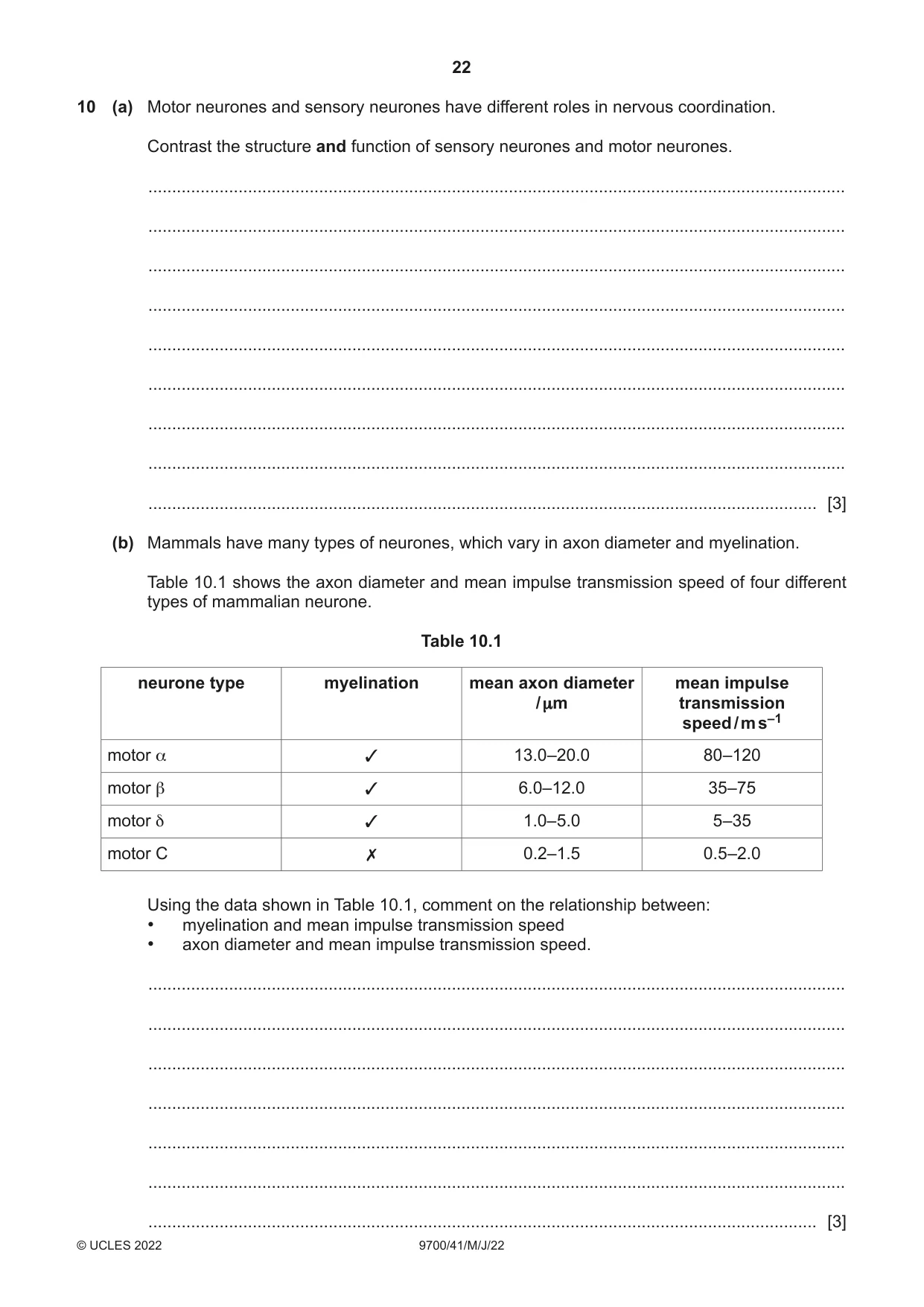Cambridge A Level Biology 9700 2022 May/June Paper 4 · Variant 1 question paper, page 22 of 24