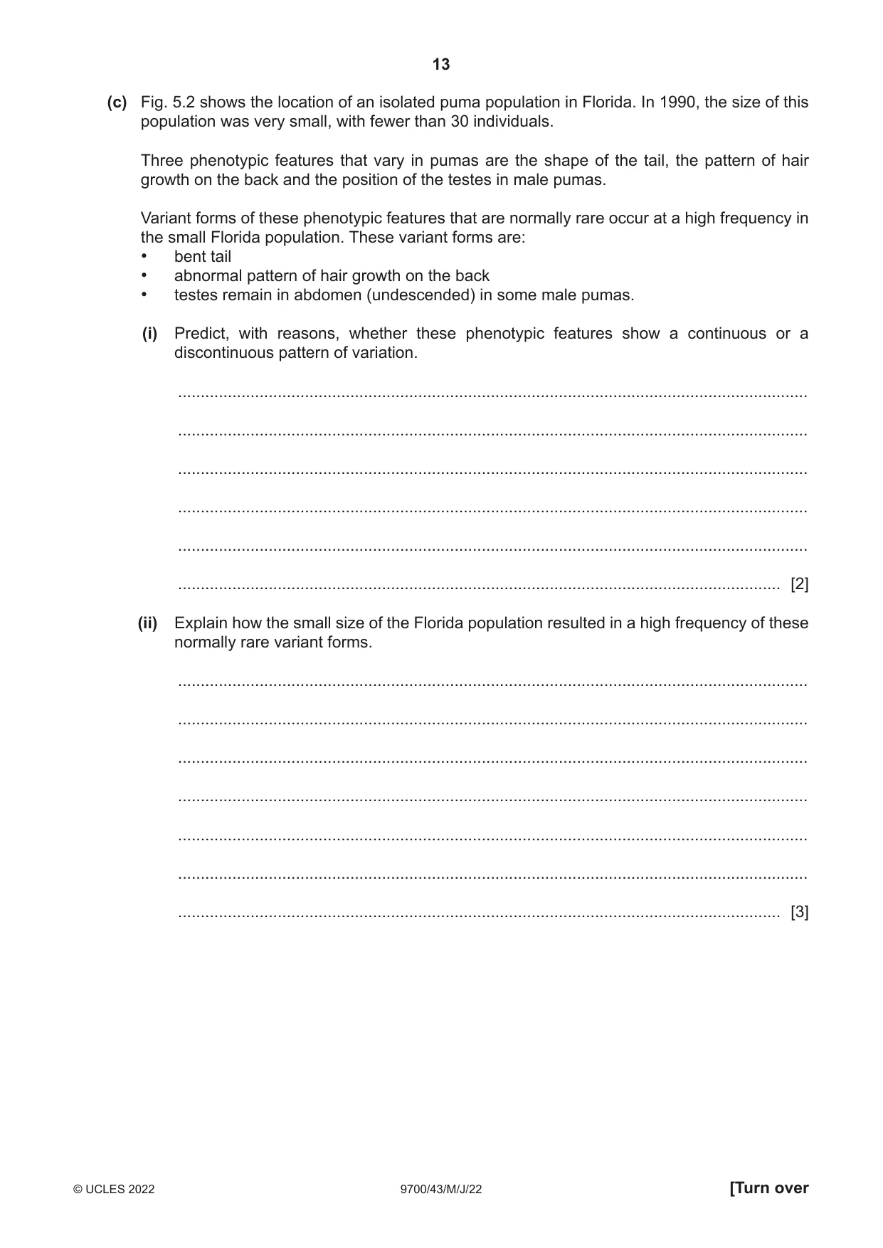 Cambridge A Level Biology 9700 2022 May/June Paper 4 · Variant 3 question paper, page 13 of 24